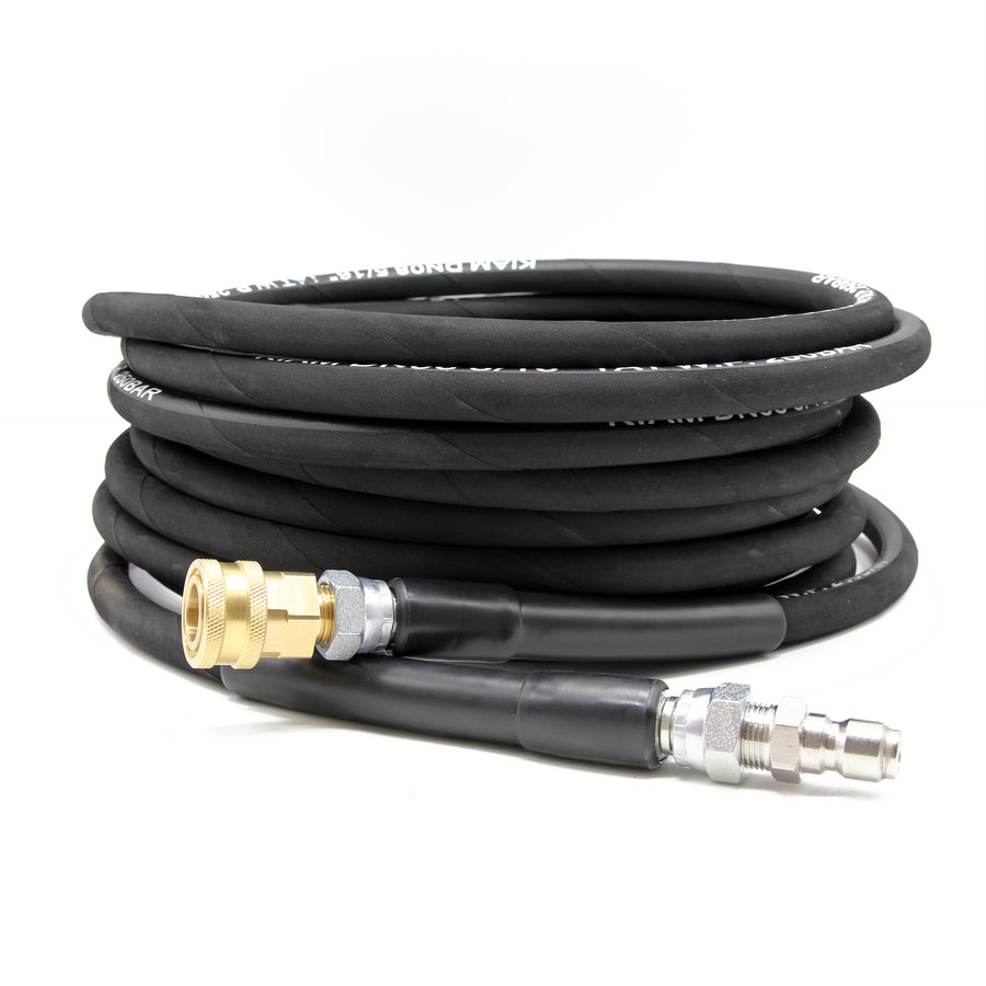 Heavy Duty 5/16" Pressure Washer Hose - 3/8" Male & Female Quick Release, 250 Bar/3750 PSI Rated