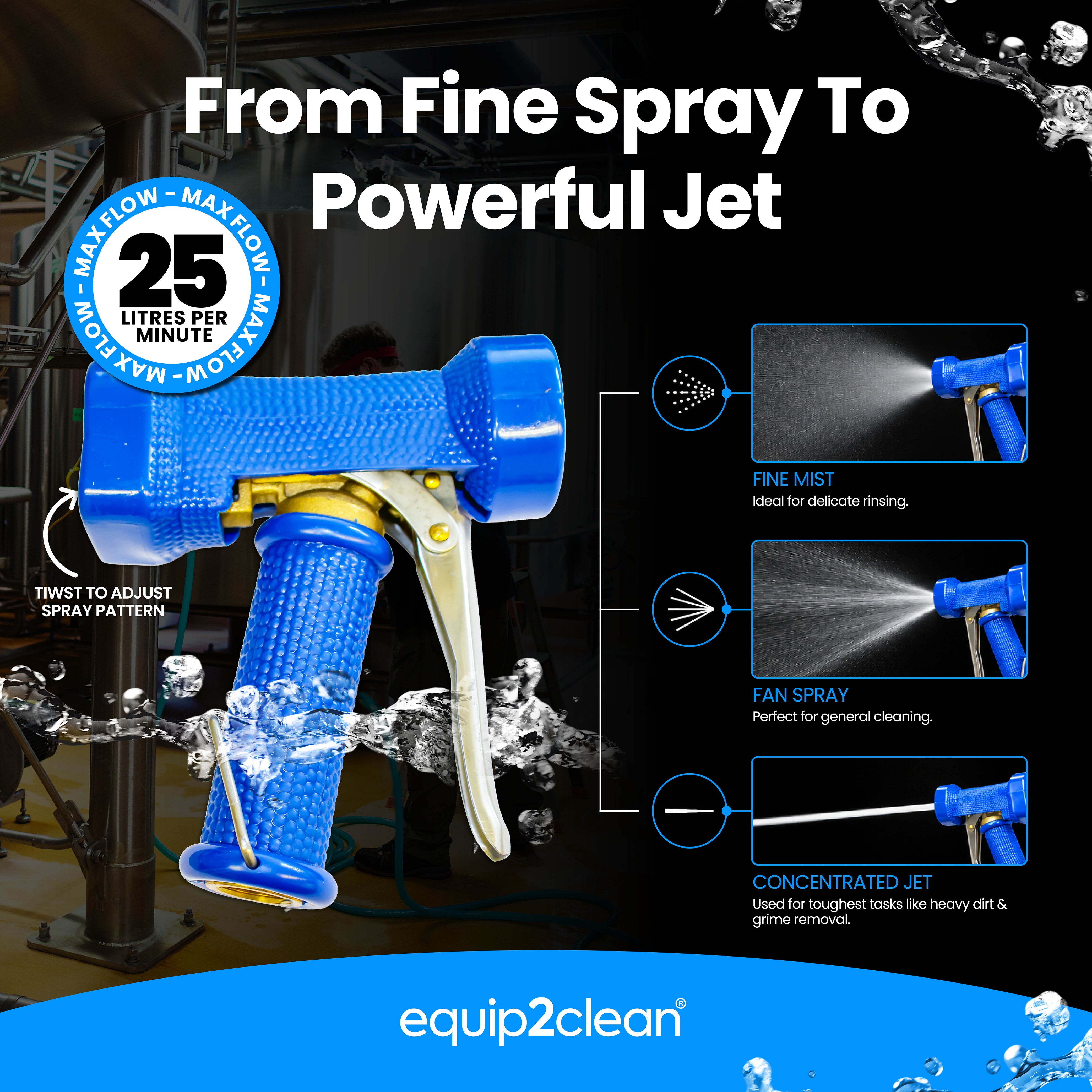 Heavy Duty Industrial Low Pressure Wash Down Dinga Gun (25lpm)