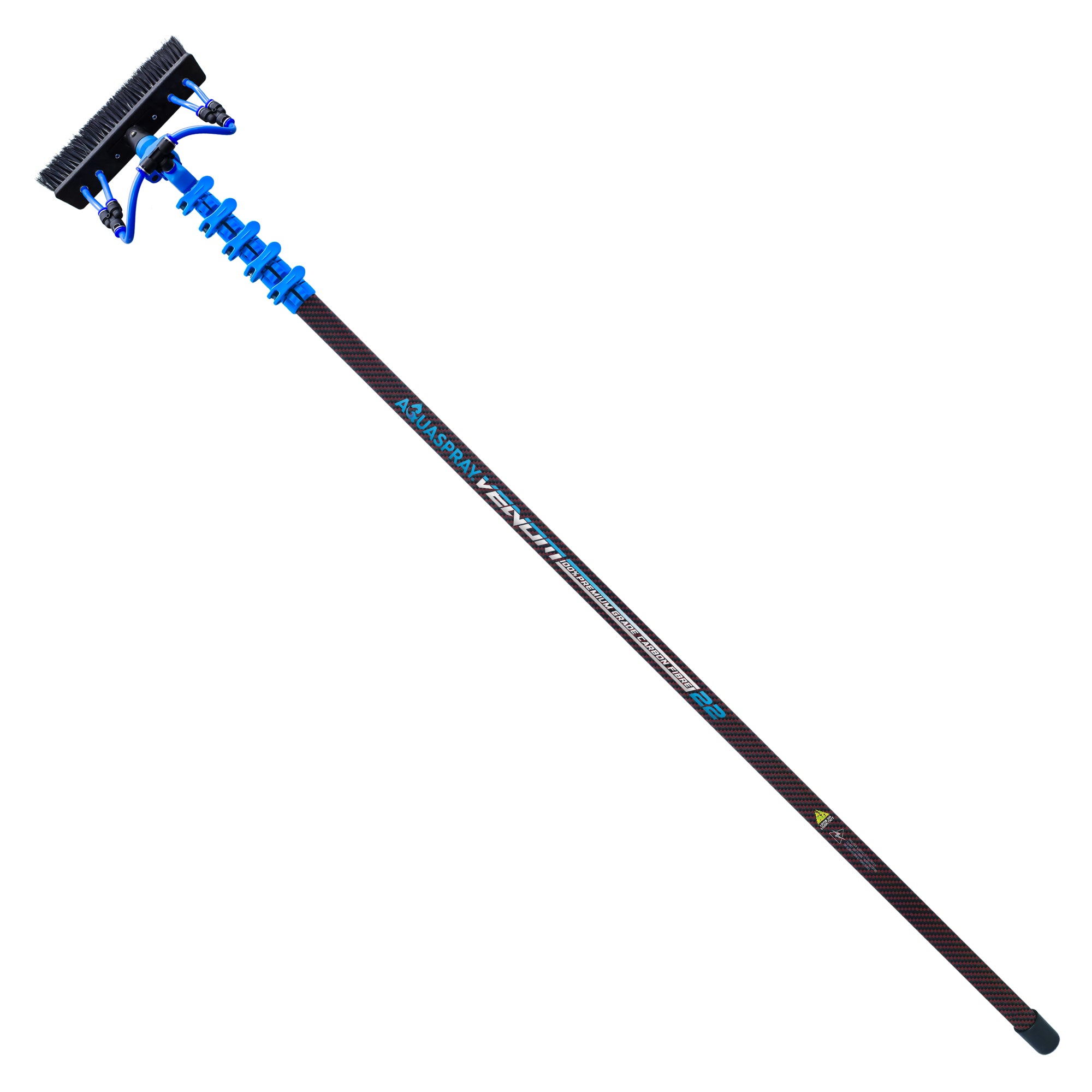 Aquaspray Venom 22ft Kevlar Insulated 100% Carbon Fibre Waterfed Window Cleaning Pole 5-Section - detail view