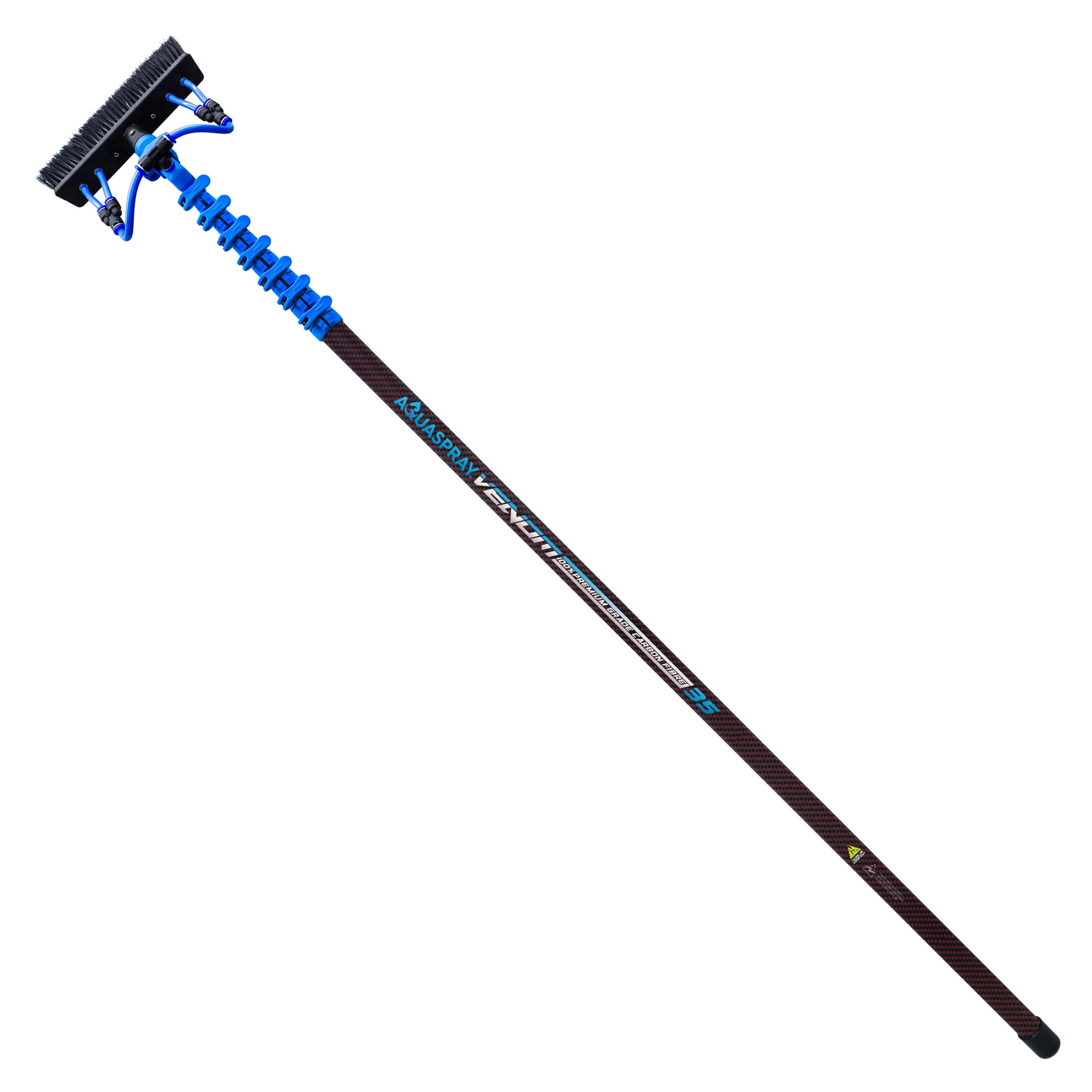 Aquaspray Pro 45L Battery Operated Water Spray Tank with Aquaspray Venom 35ft 100% Carbon Fibre Waterfed Window Cleaning P...
