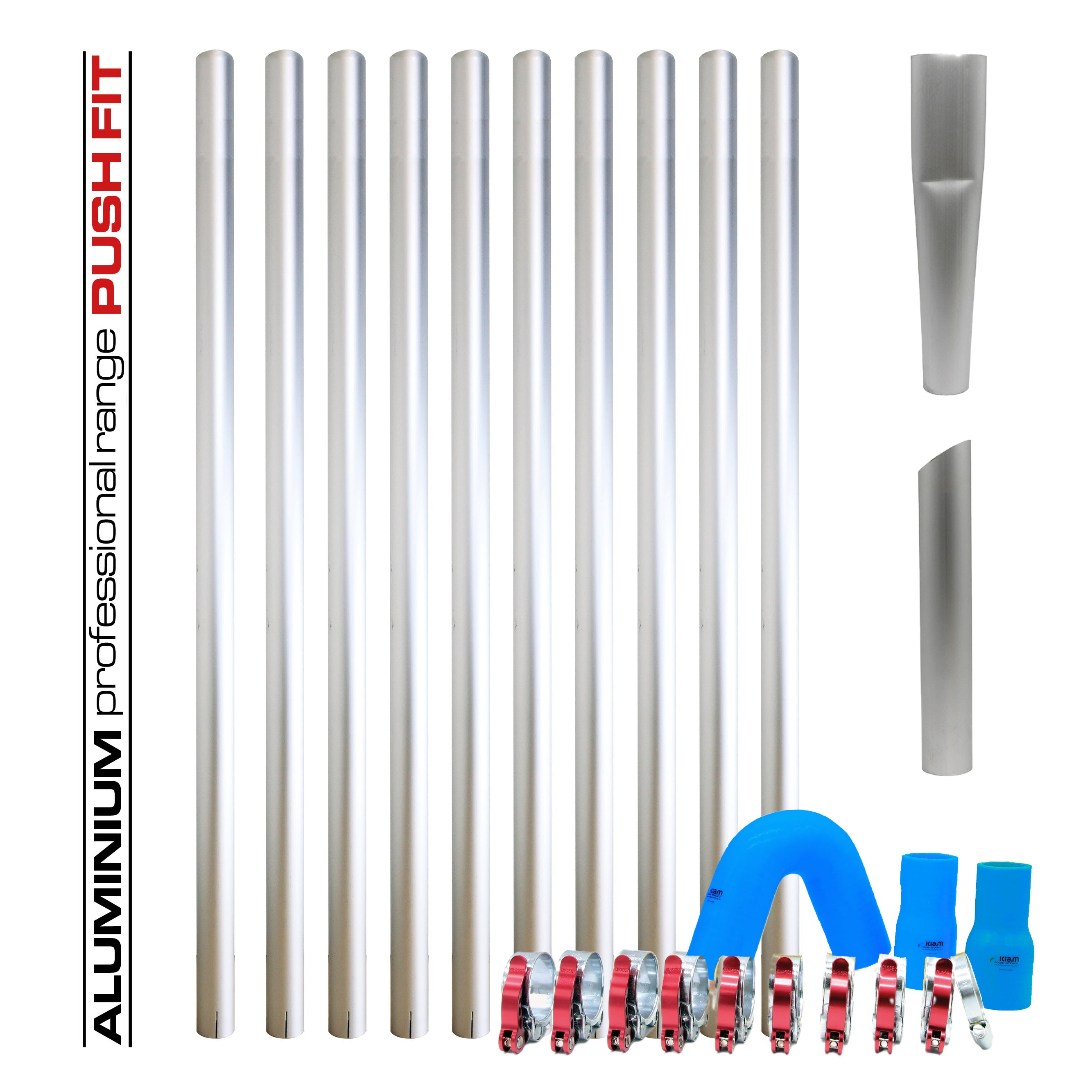 Gutter Vacuum Pole Kits Lightweight Aerospace Aluminium (51mm Diameter) 20-40ft