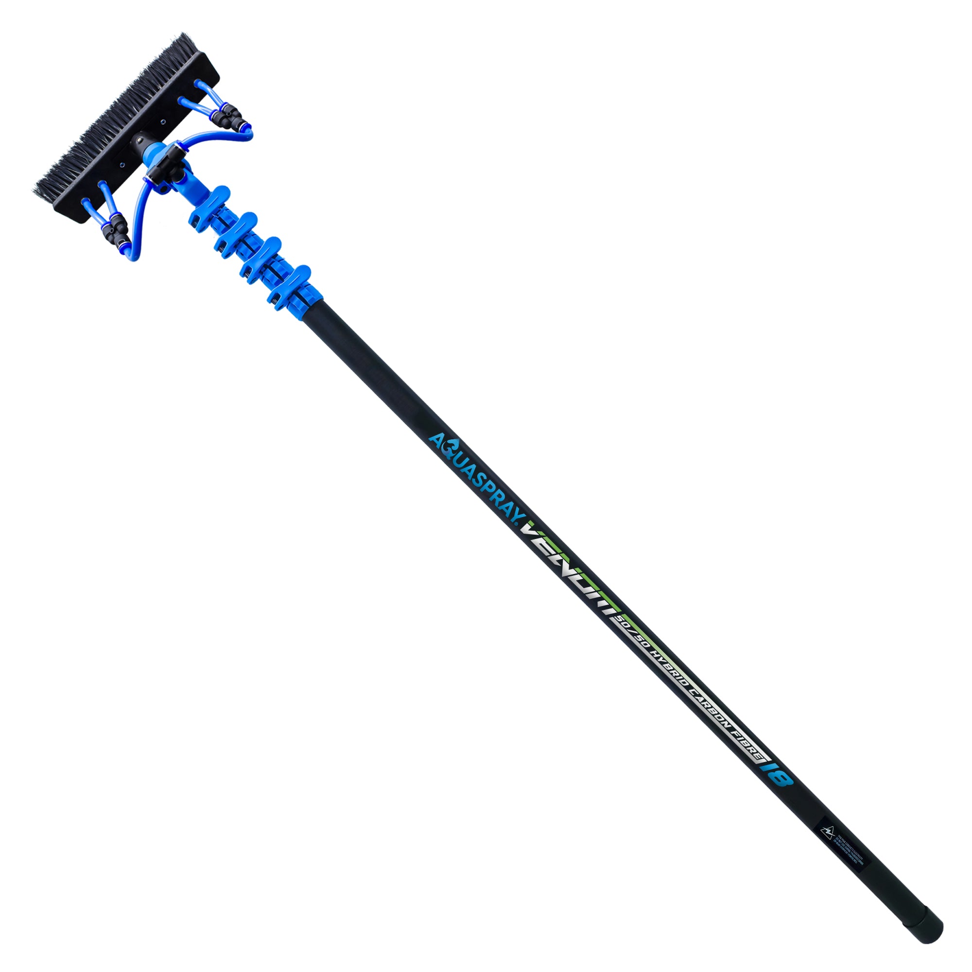 Aquaspray Venom 18ft 50% Carbon 50% Fiberglass Waterfed Window Cleaning Pole – 4 Sections - detail view