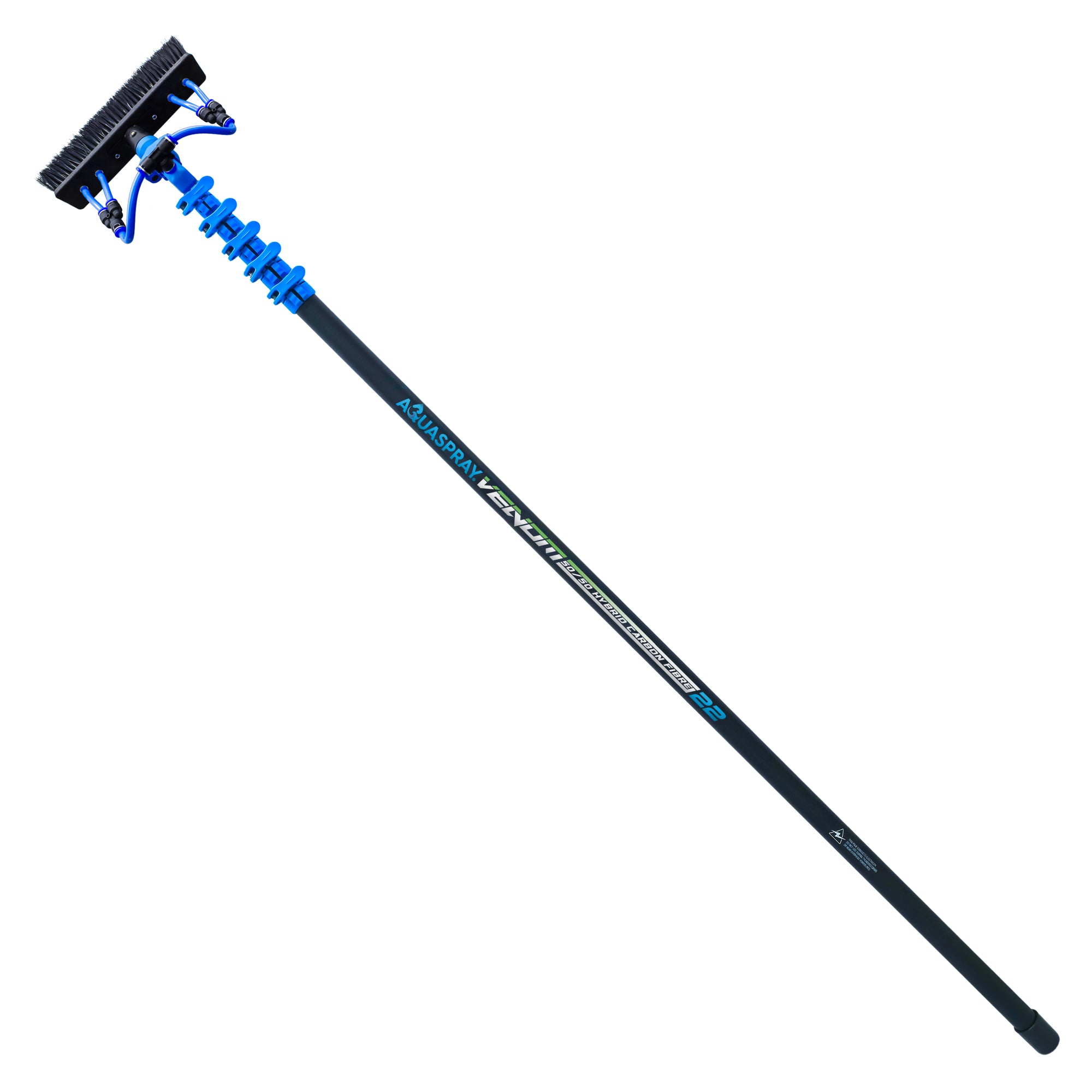 Aquaspray Venom 22ft 50% Carbon 50% Fiberglass Waterfed Window Cleaning Pole – 5 Sections - detail view
