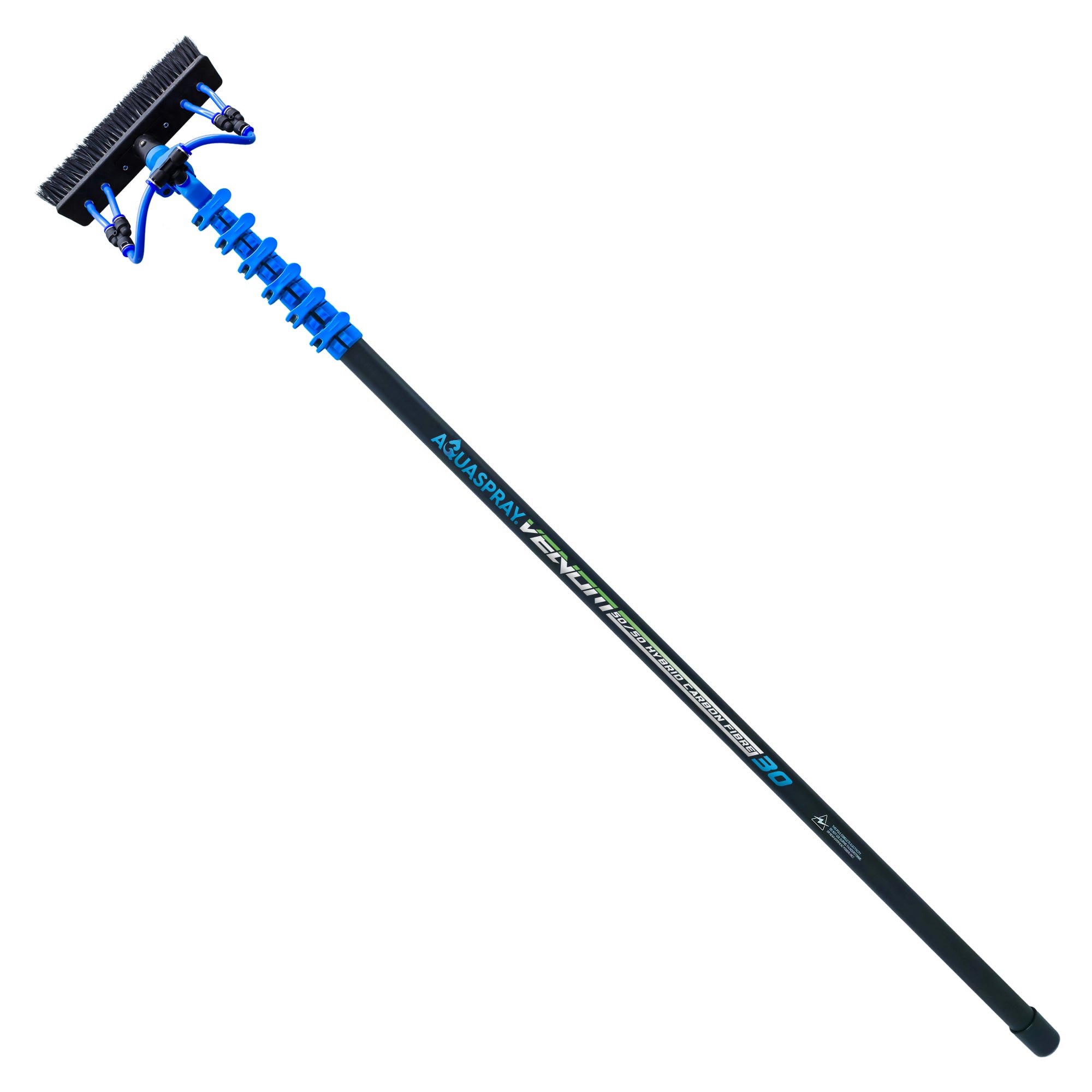 Aquaspray Venom 30ft 50% Carbon 50% Fiberglass Waterfed Window Cleaning Pole – 6 Sections - detail view
