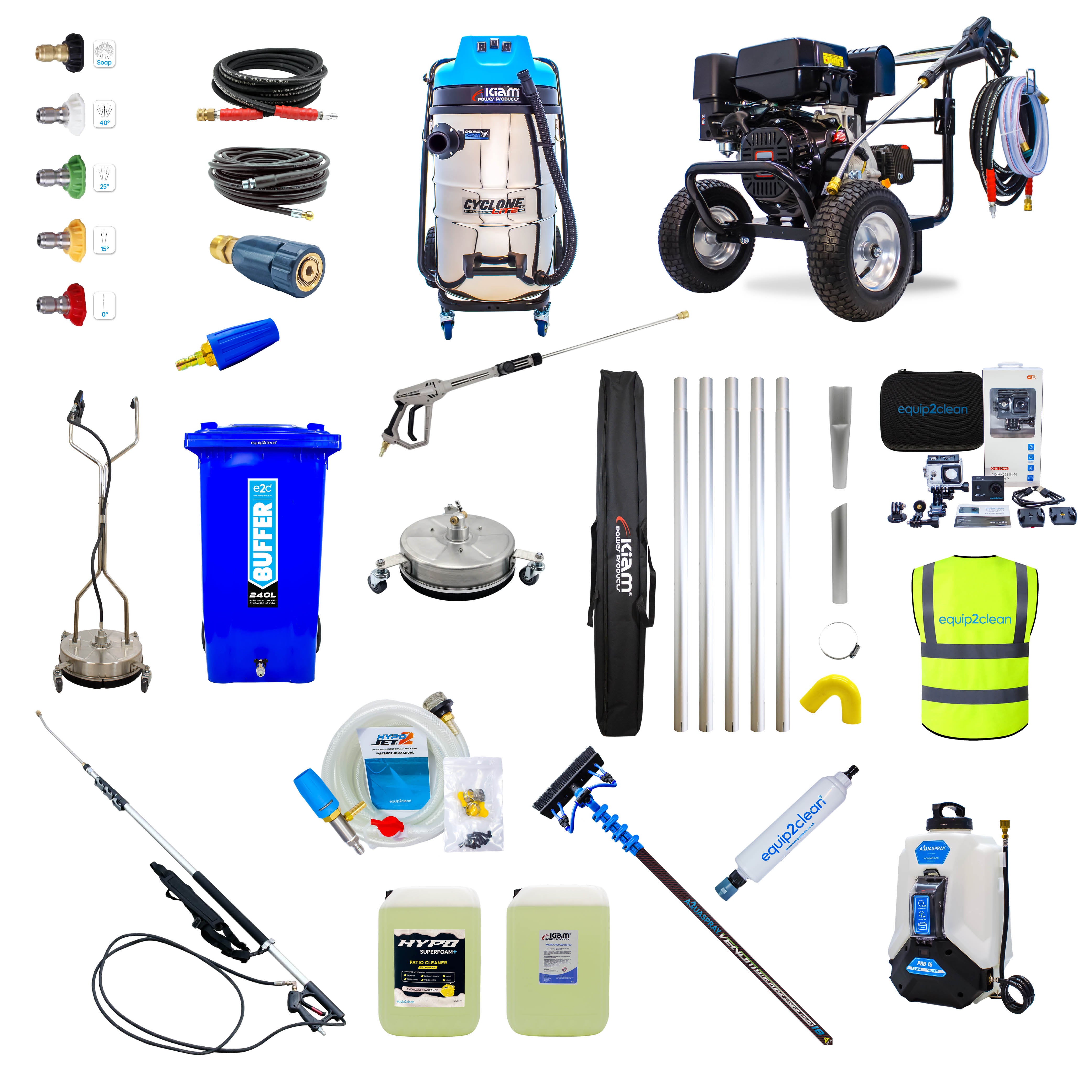 BRONZE Exterior Cleaning Business Start-Up Package - Pressure Washing, Gutter, Window, Roof Cleaning Equipment