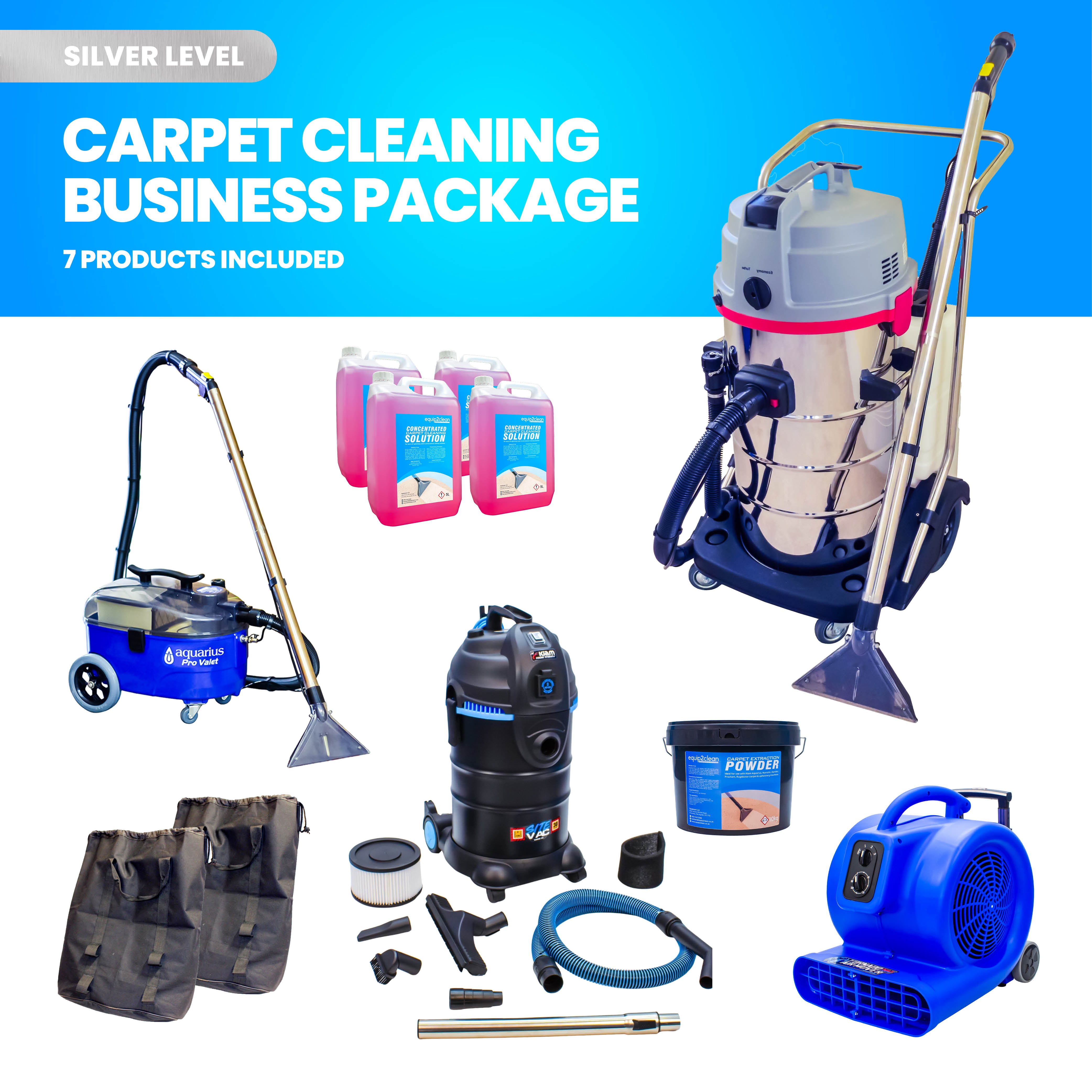 Silver Professional Carpet and Upholstery Cleaning Equipment Business Start-Up Pack (Aquarius Contractor)
