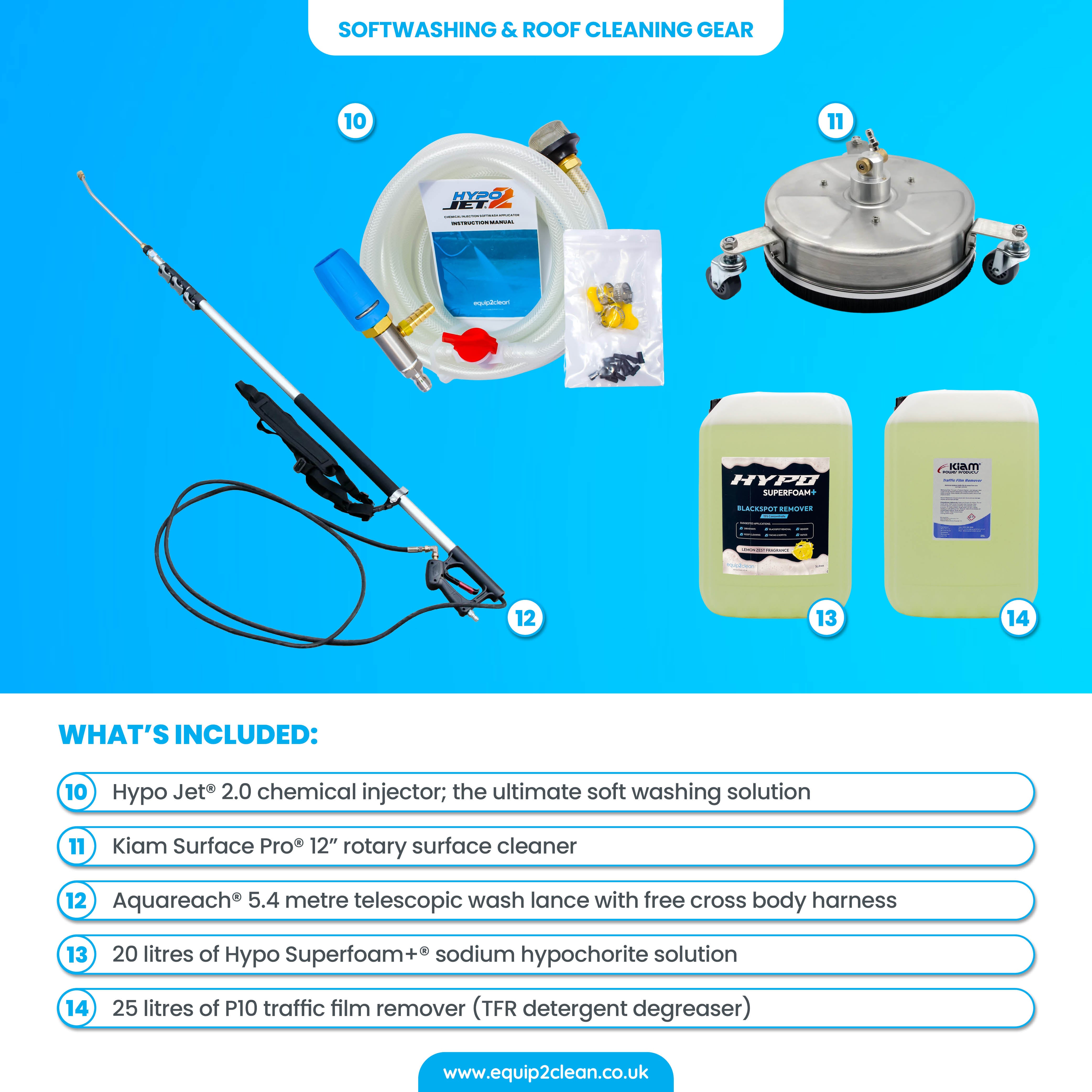 BRONZE Exterior Cleaning Business Start-Up Package - Pressure Washing, Gutter, Window, Roof Cleaning Equipment