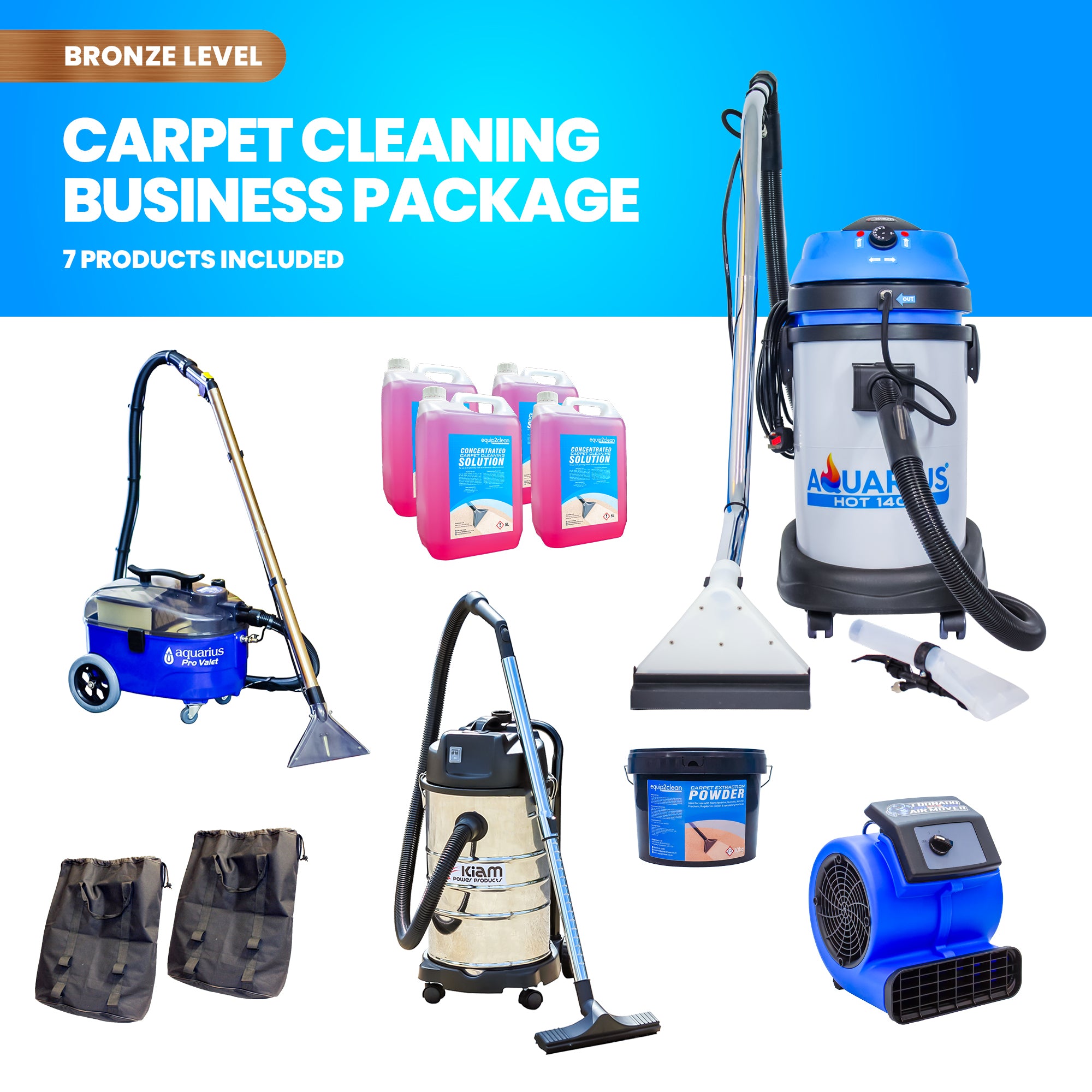 Professional Carpet & Upholstery Cleaning Equipment Business Start-Up Pack (Aquarius Hot 1400)