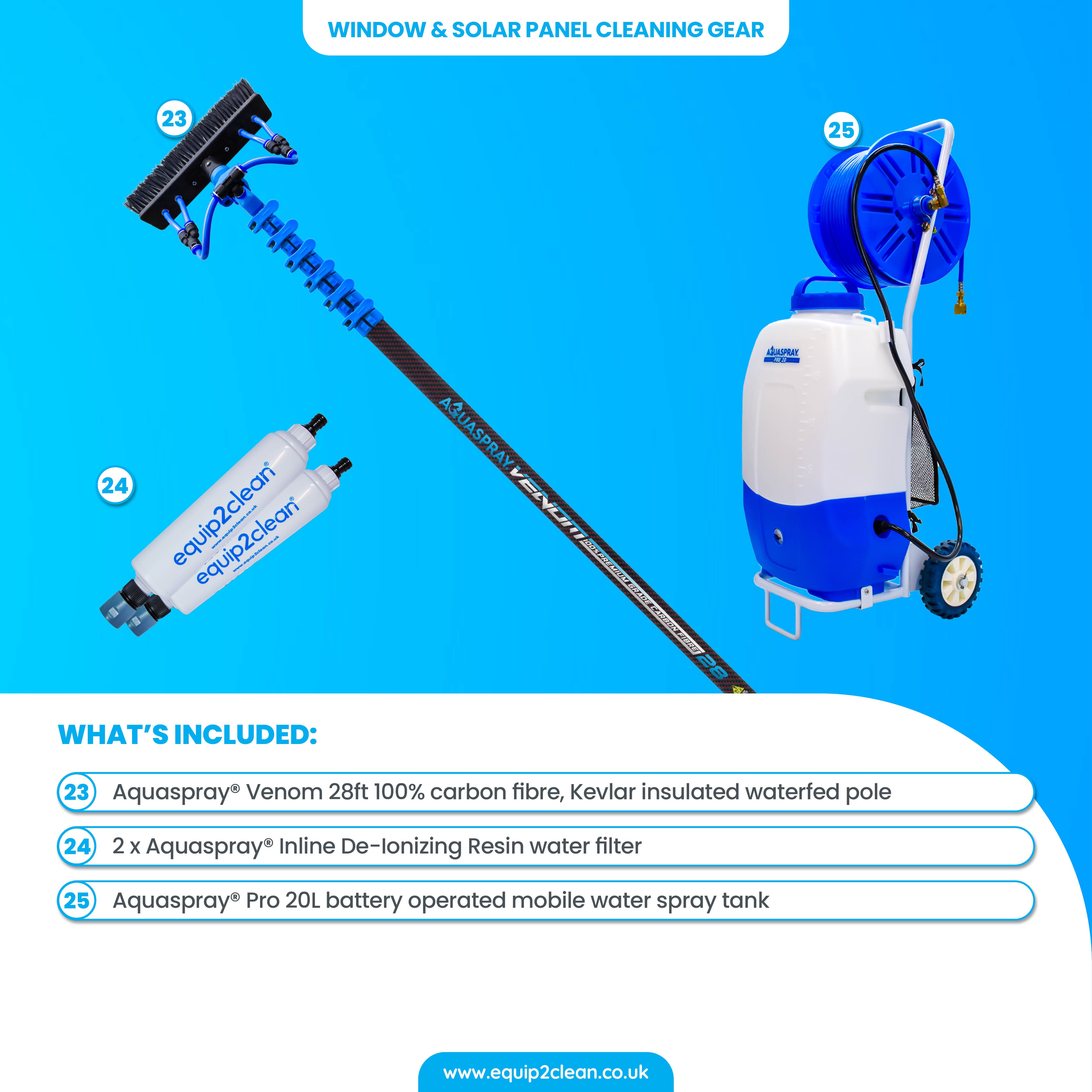 SILVER Exterior Cleaning Business Start-Up Package - Pressure washing, Gutter, Window, Roof cleaning equipment - side view