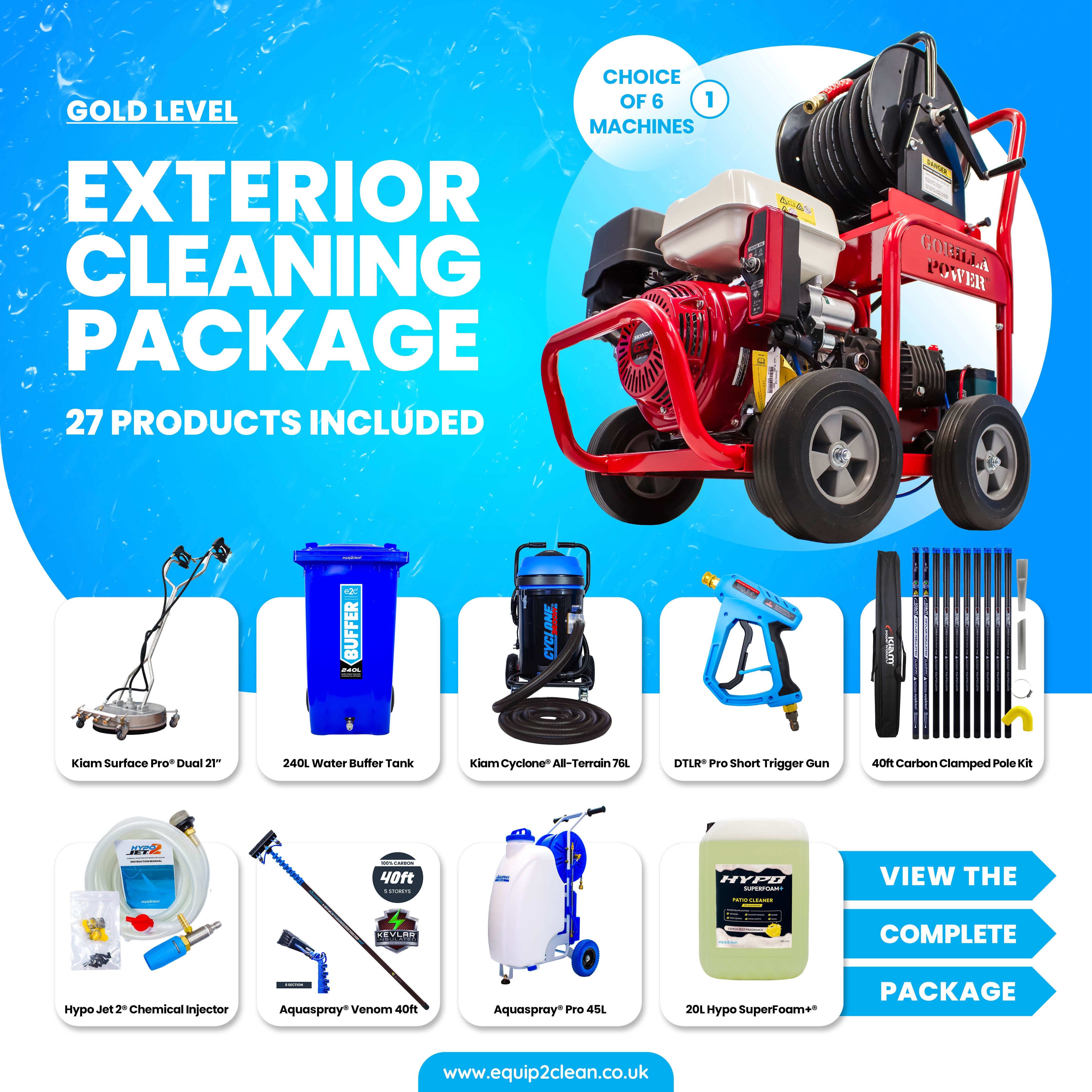 GOLD Exterior Cleaning Business Start-Up Package - Pressure washing, Gutter, Window, Roof cleaning equipment - additional ...
