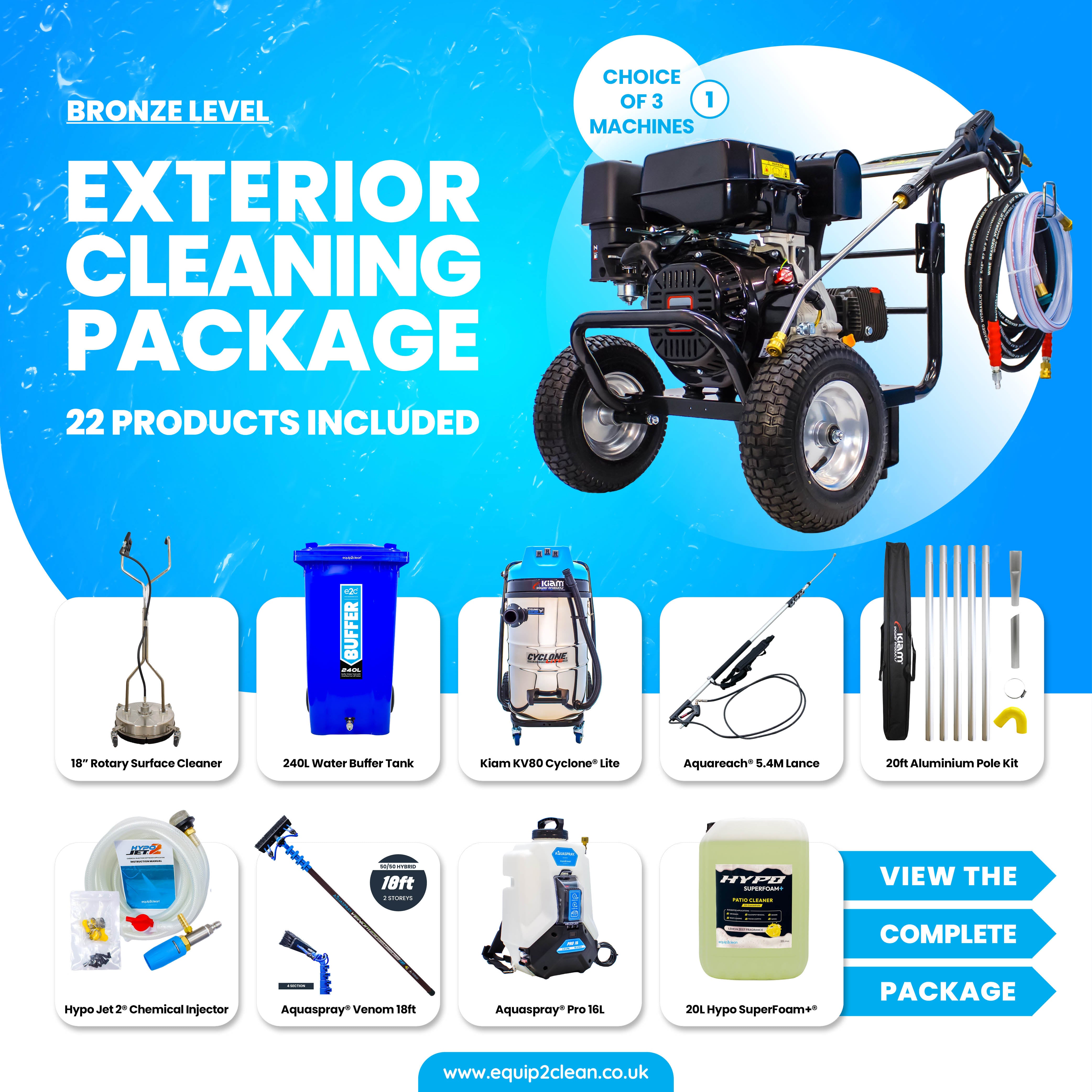 BRONZE Exterior Cleaning Business Start-Up Package - Pressure Washing, Gutter, Window, Roof Cleaning Equipment