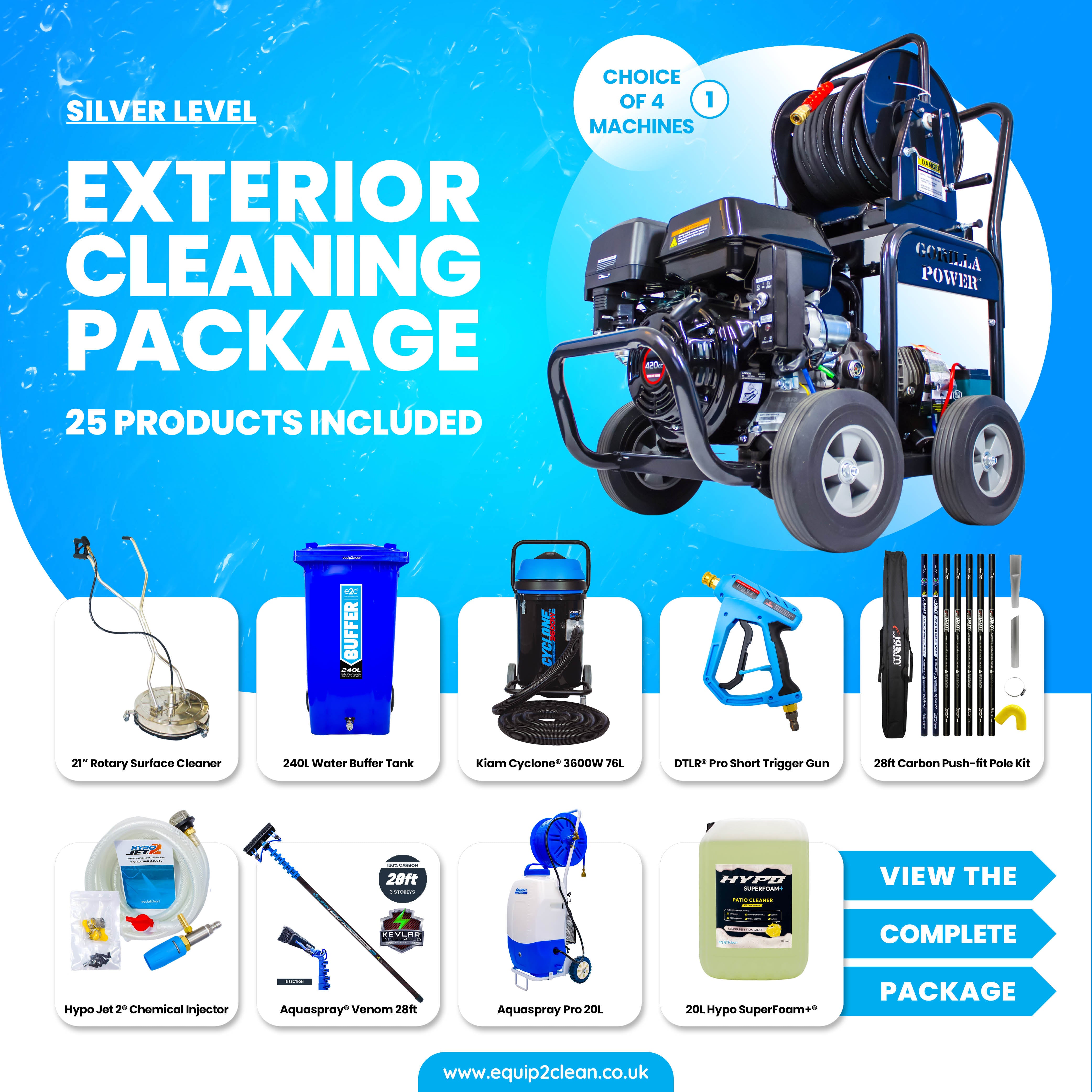 SILVER Exterior Cleaning Business Start-Up Package - Pressure washing, Gutter, Window, Roof cleaning equipment - additiona...
