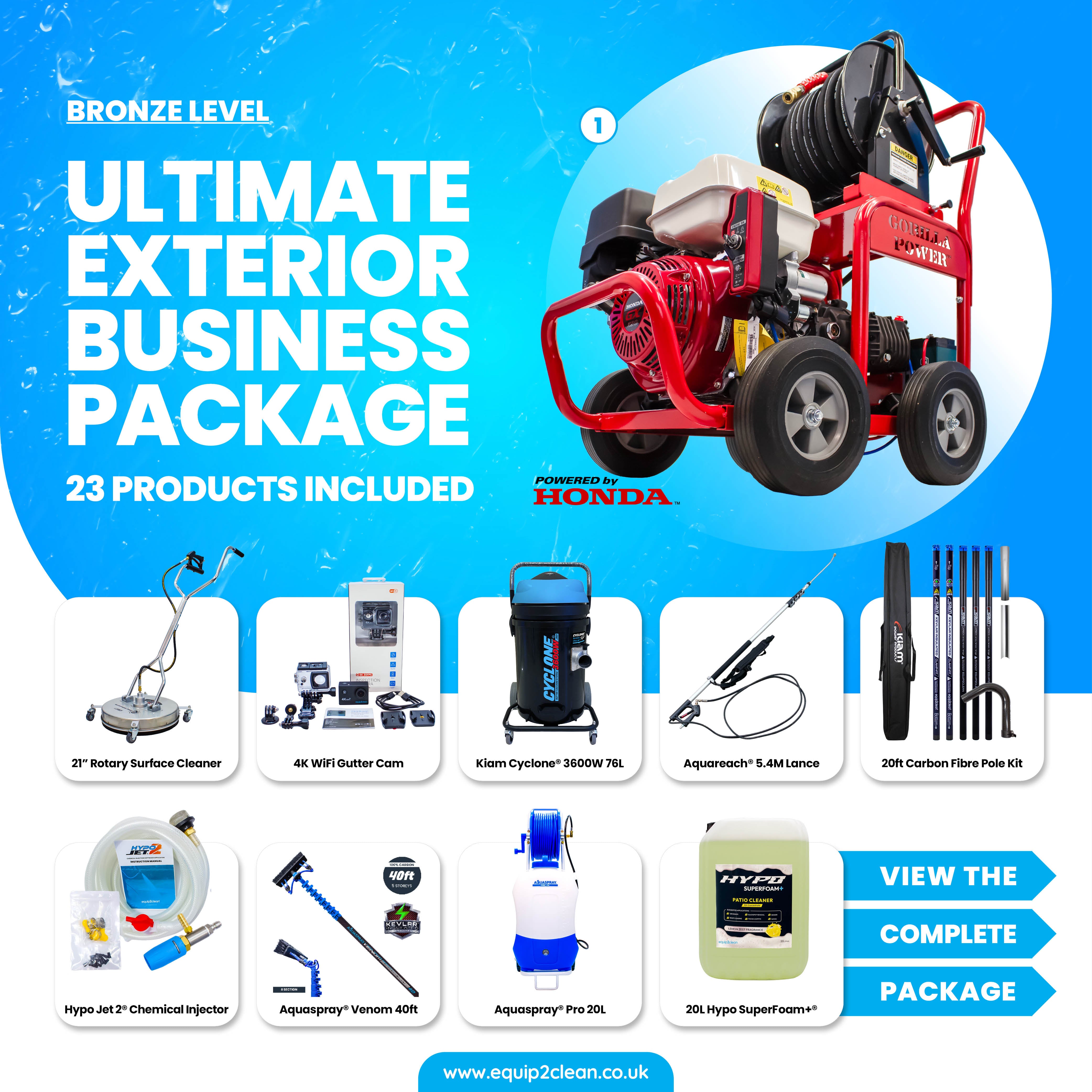 Bronze - Ultimate Honda Exterior Cleaning Business Start-Up Package - Pressure Washing, Gutter, Window, Roof Cleaning Equi...