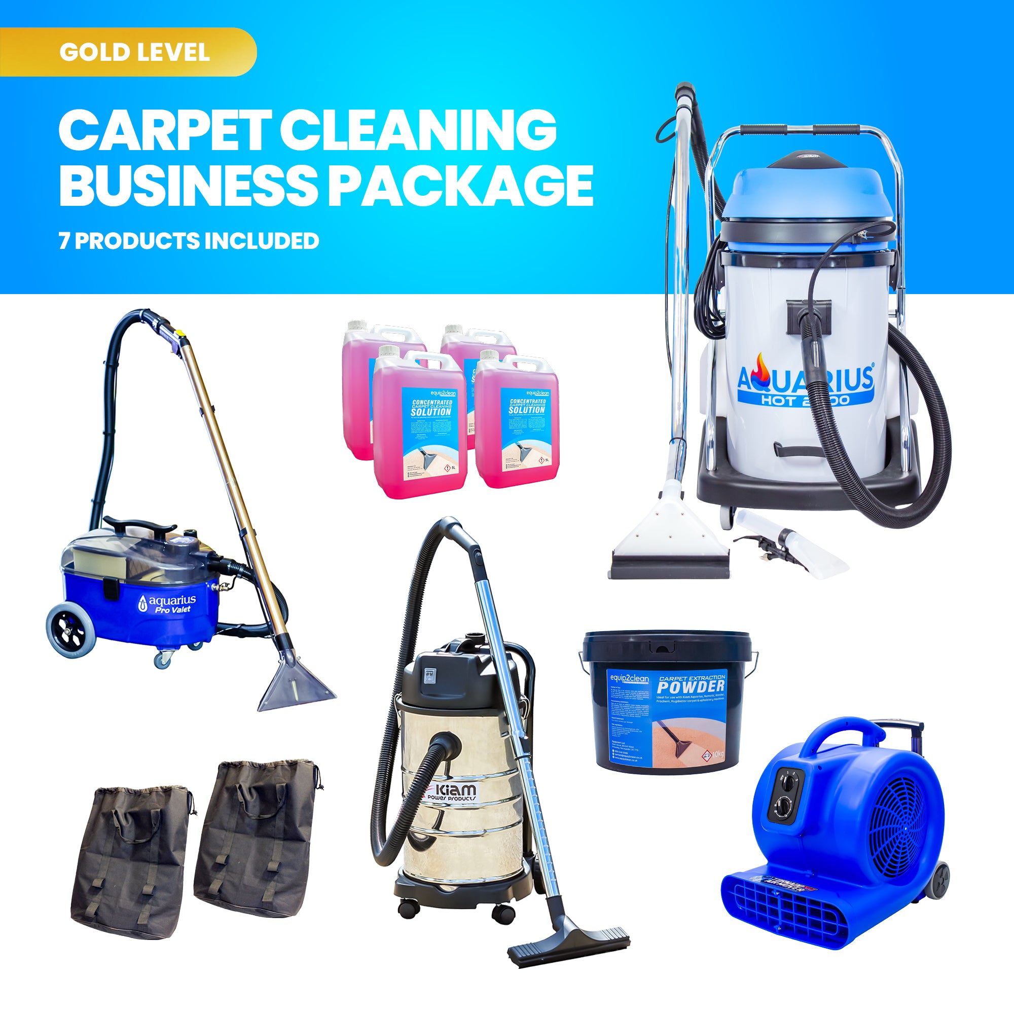 Professional Carpet & Upholstery Cleaning Equipment Business Start-Up Pack (Aquarius Hot 2800)