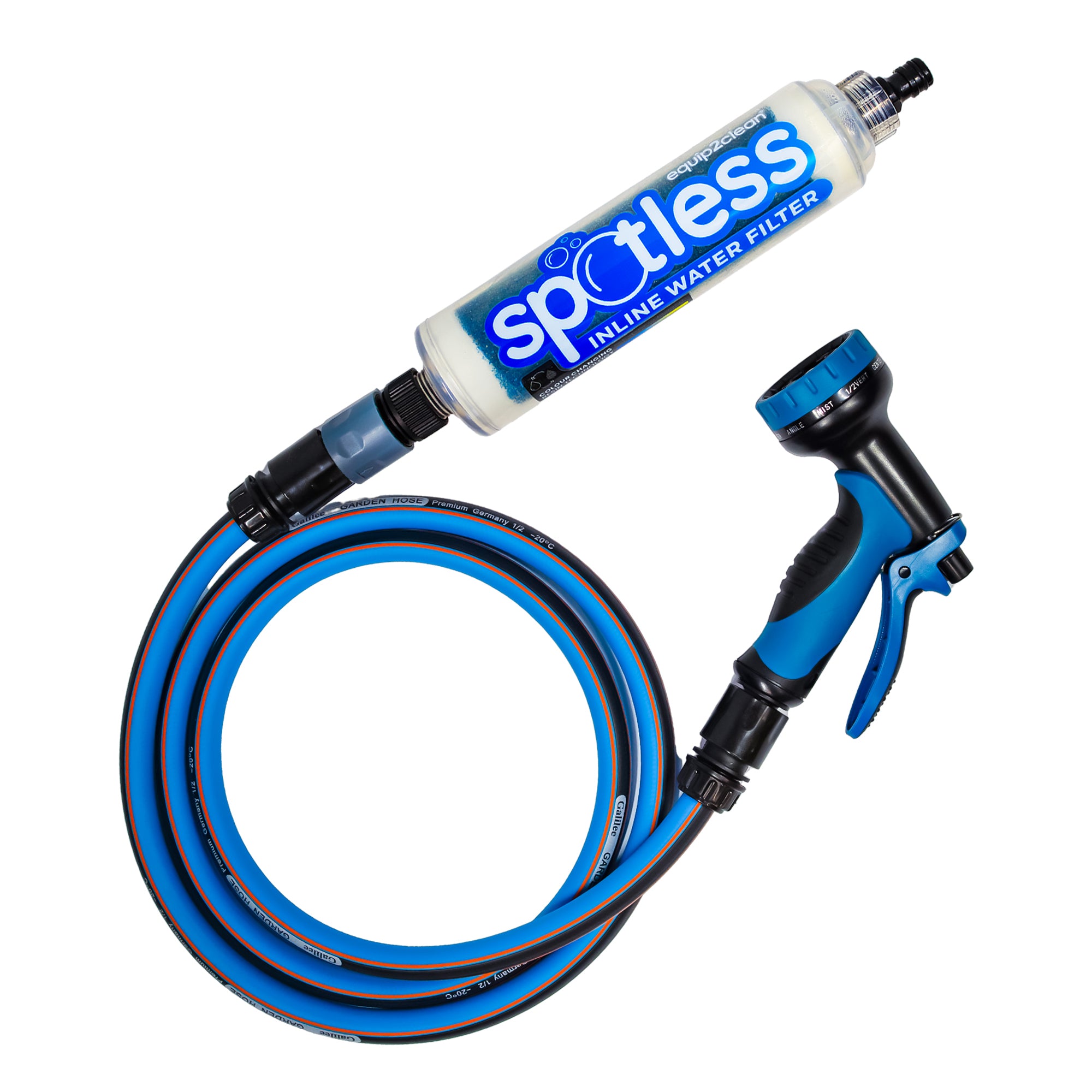 Aquaspray Inline Water Filter & Car Wash Kit – With Colour‑Changing DI Resin