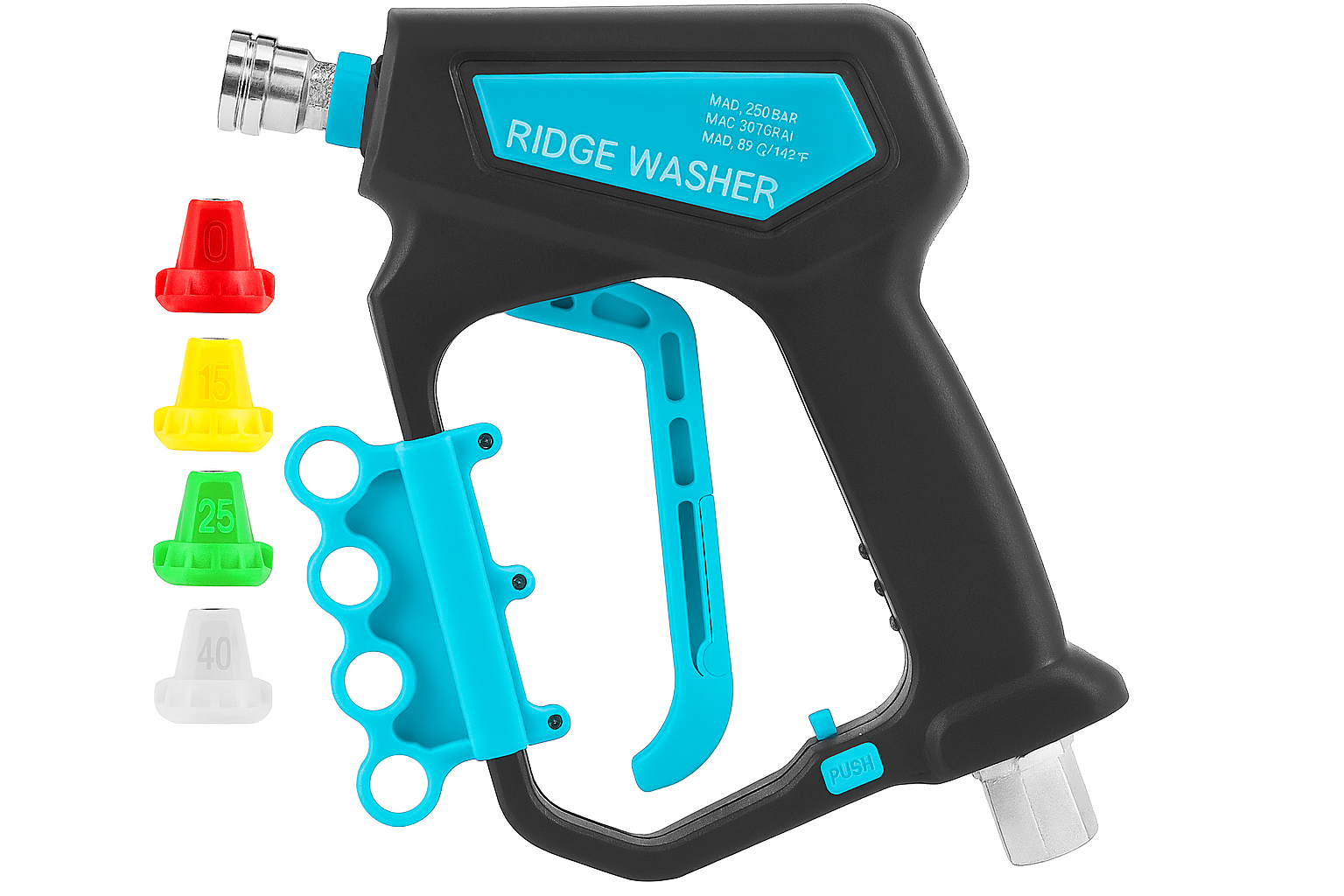 High Pressure Trigger Gun | 5300 PSI + 4 Fan Jet Nozzles