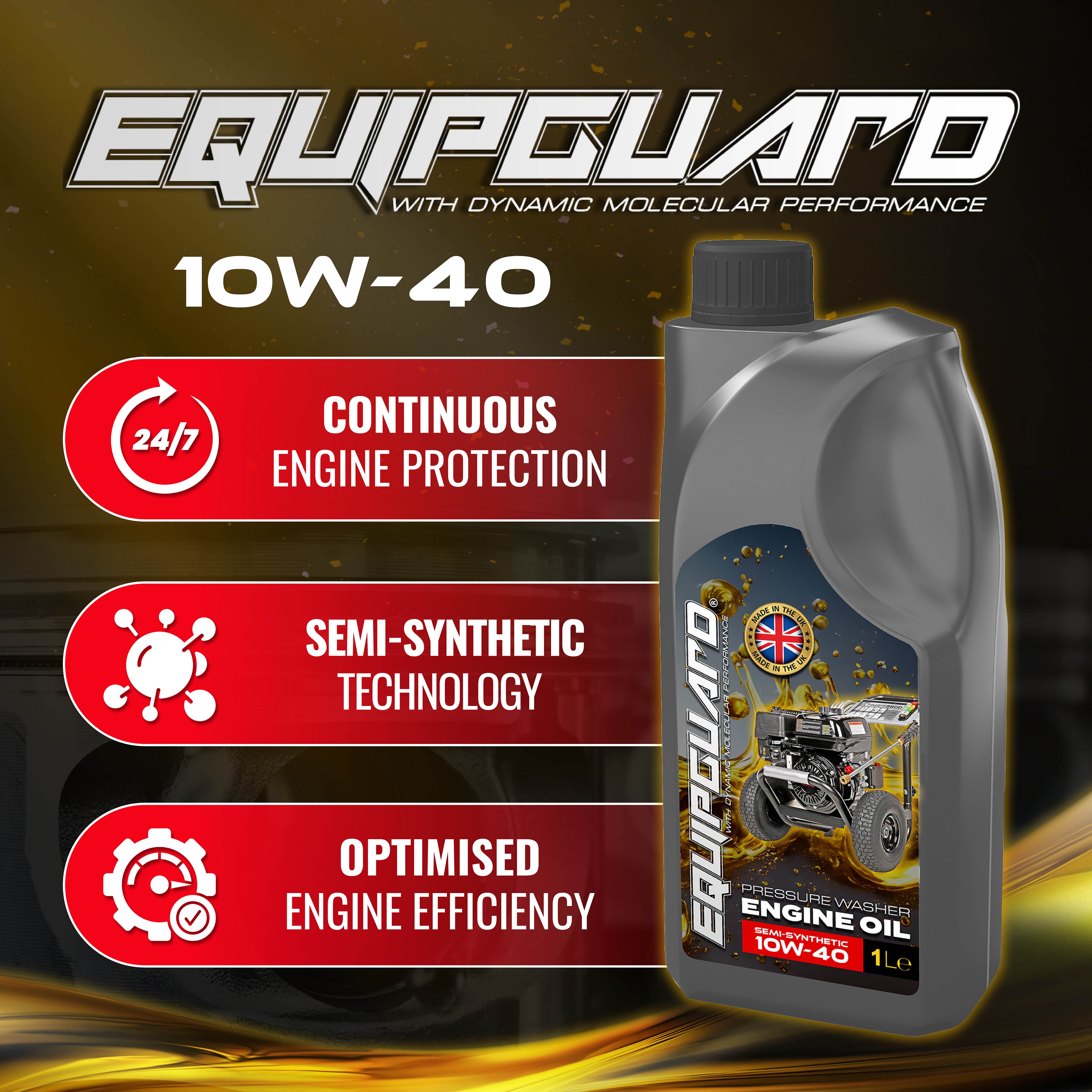 Equipguard® 10W-40 Engine Oil For Petrol and Diesel Pressure Washers (1L)