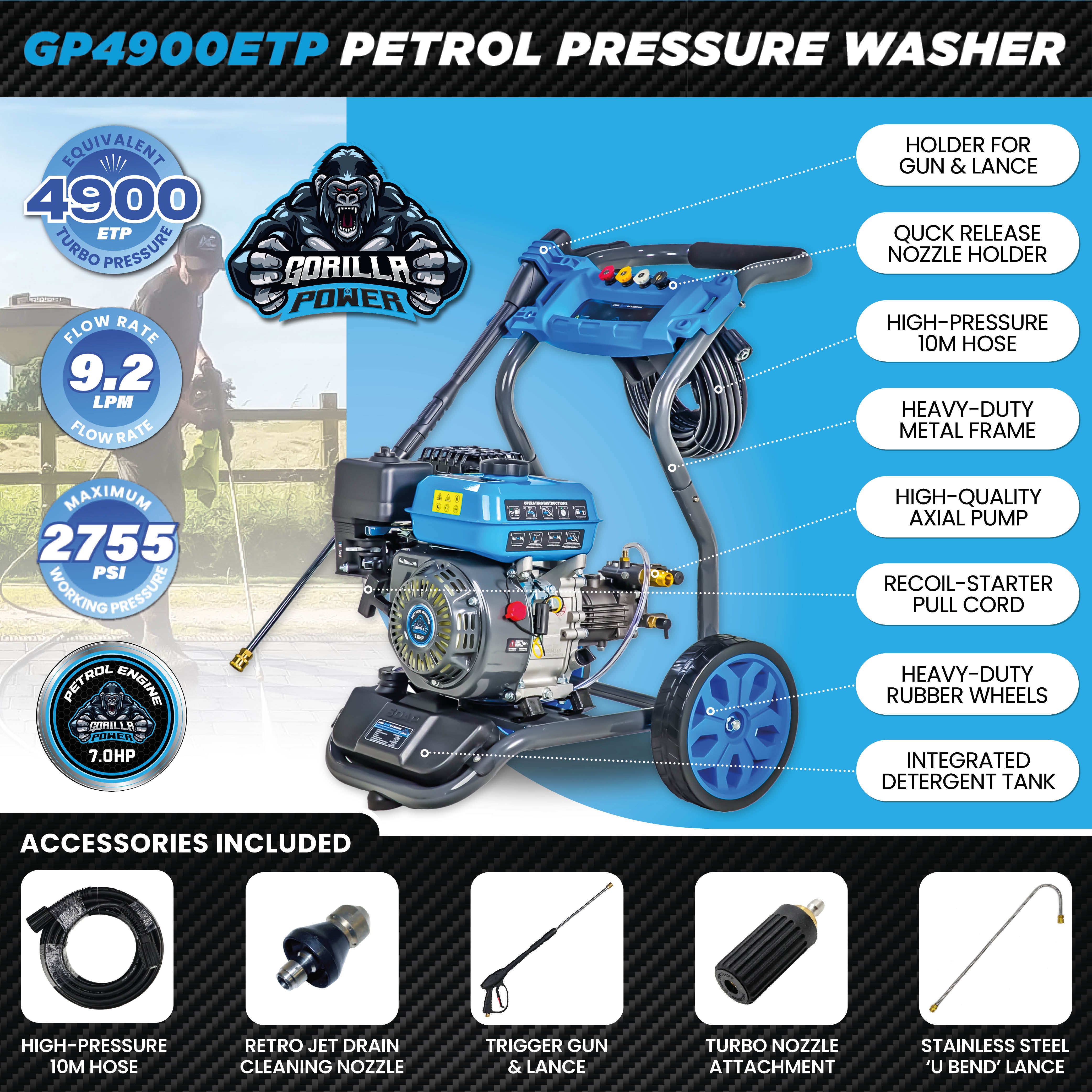Gorilla Power GP4900ETP Petrol Pressure Washer