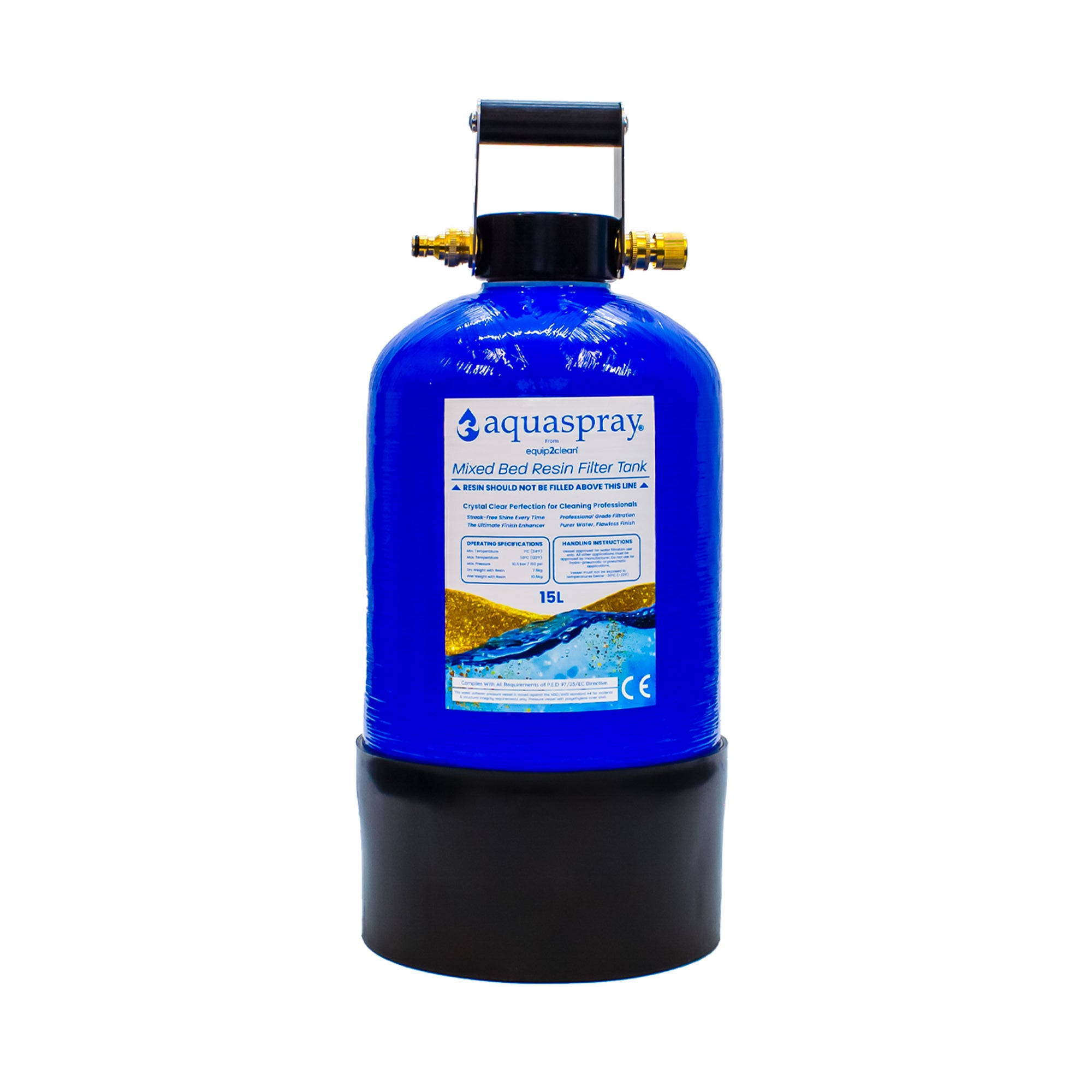 Aquaspray® De-Ionising Water Filter Carry Tank 10, 15 or 25 Litre (Inc. Resin)