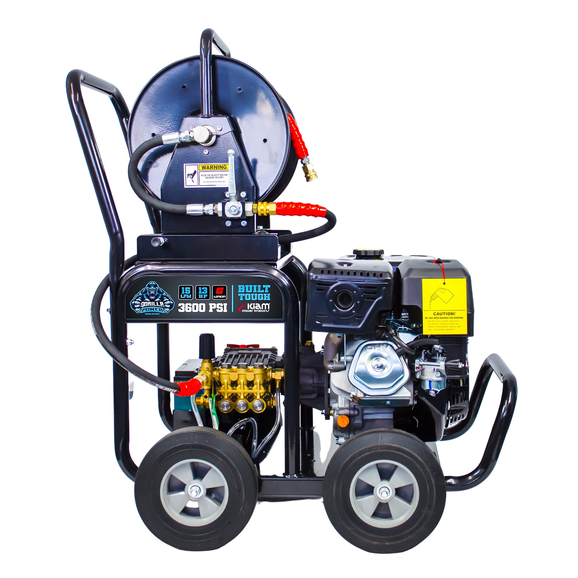 Kiam GORILLA POWER 3600PSI 15LPM 13HP Petrol Pressure Washer Loncin Engine - alternate angle