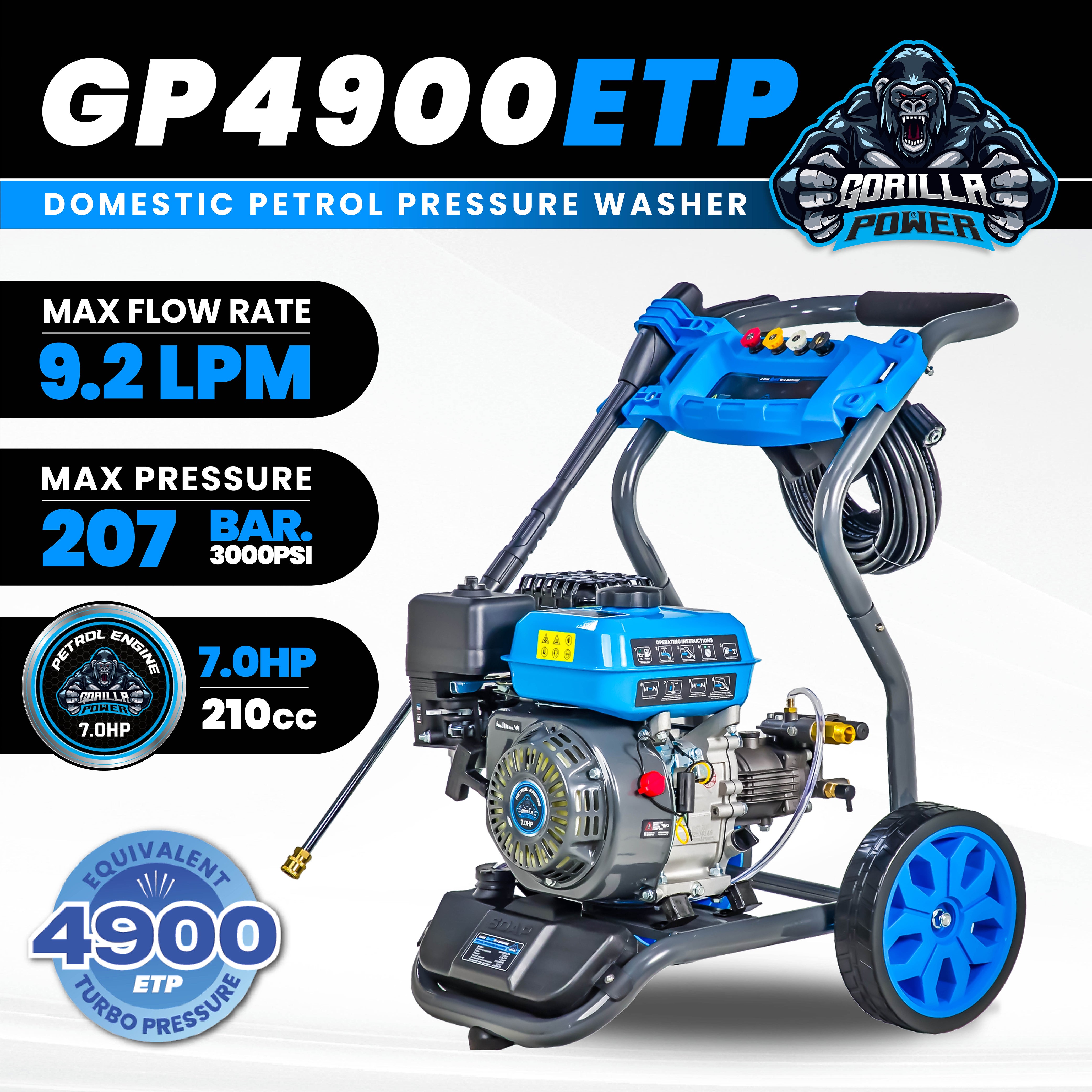 Grade A - Gorilla Power GP4900ETP Petrol Pressure Washer