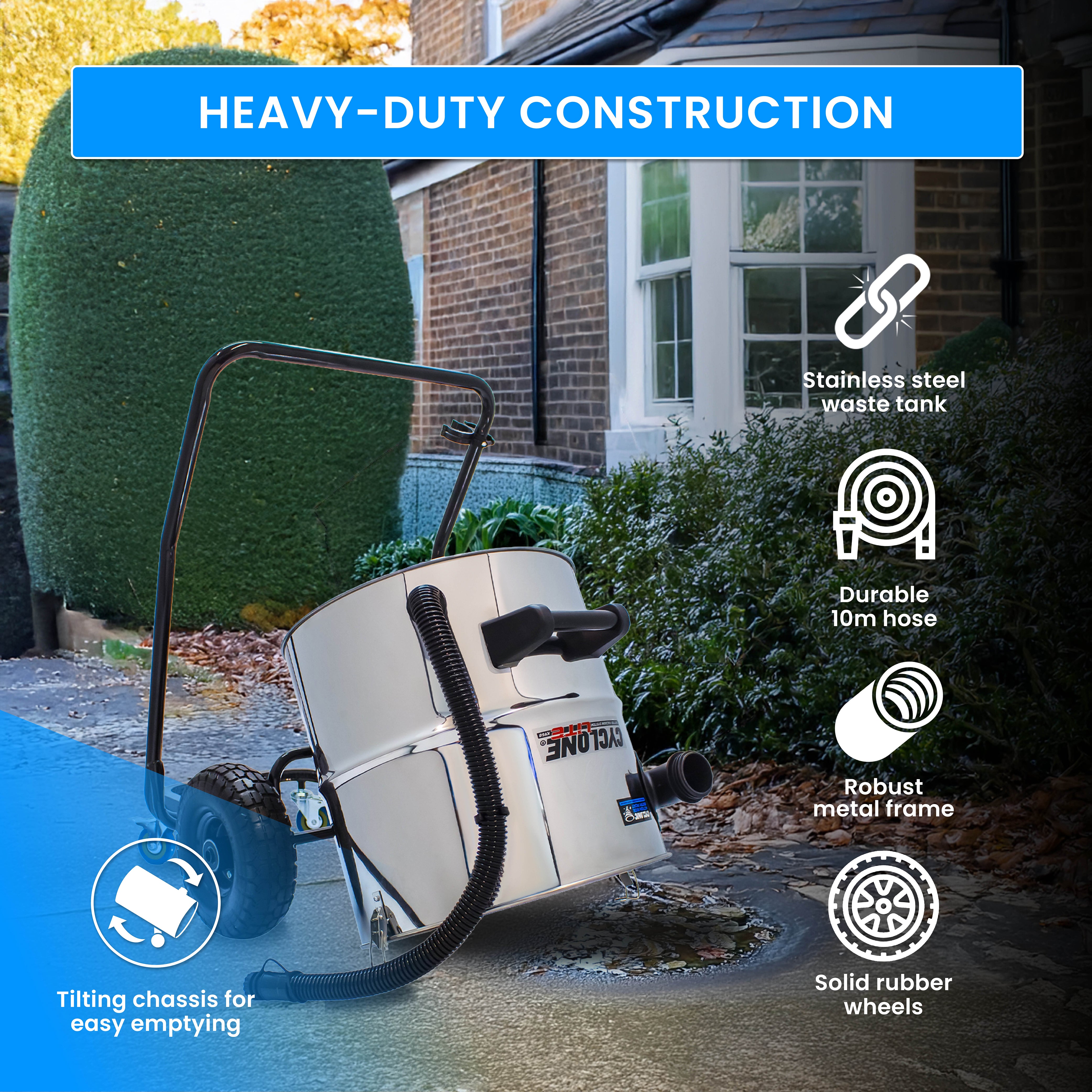 Cyclone Lite® KV60 Gutter Vacuum 3600W - Side Entry