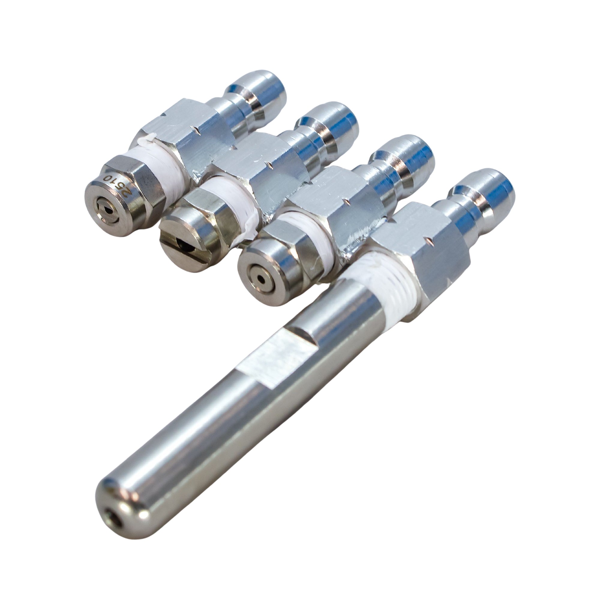 Quick release J-Rod Long Reach & Chemical Nozzles - Stainless Steel (Quad Jet)