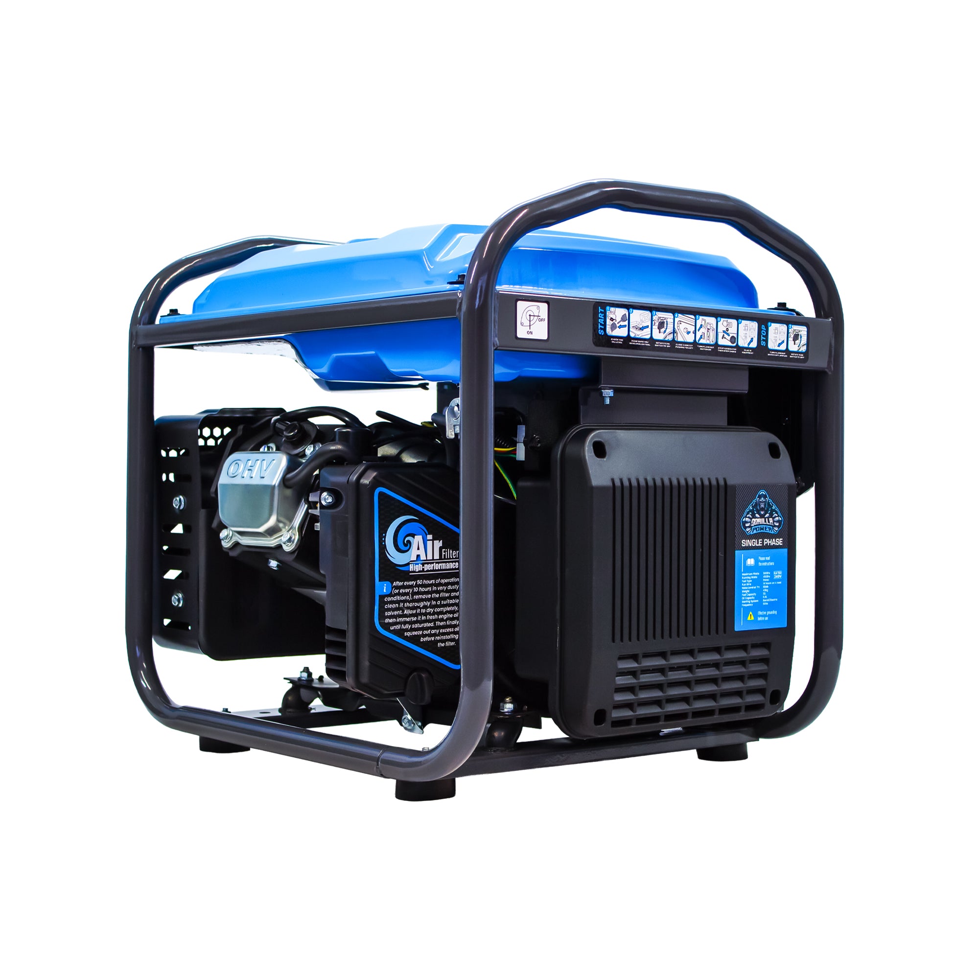 Gorilla Power 5000W Inverter Open Frame Generator with Electric Start - GP5000iE  – Maximum Power & Efficiency