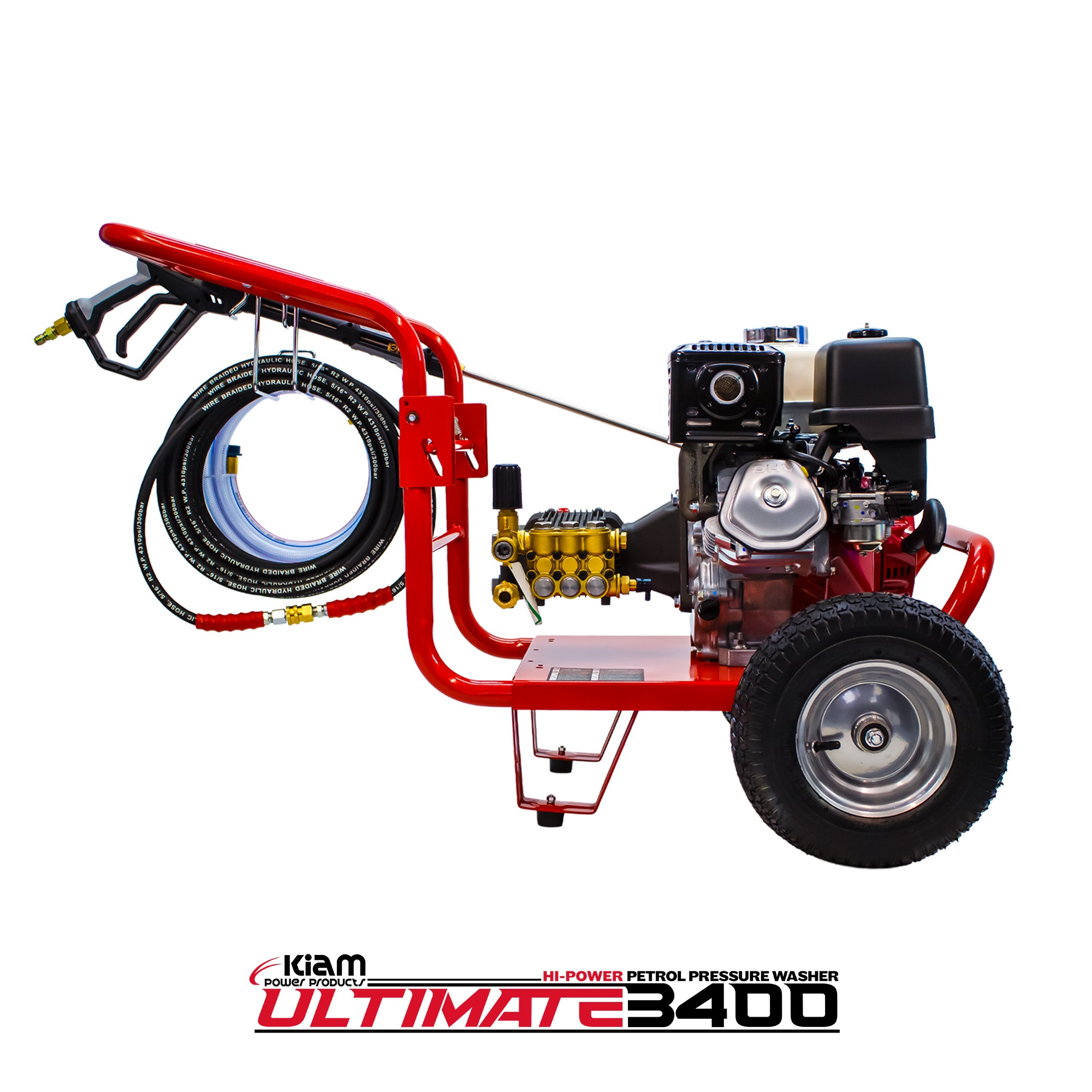 Kiam 3400P Petrol Pressure Washer Honda GX270 Engine 3400 PSI 15 LPM - rear view