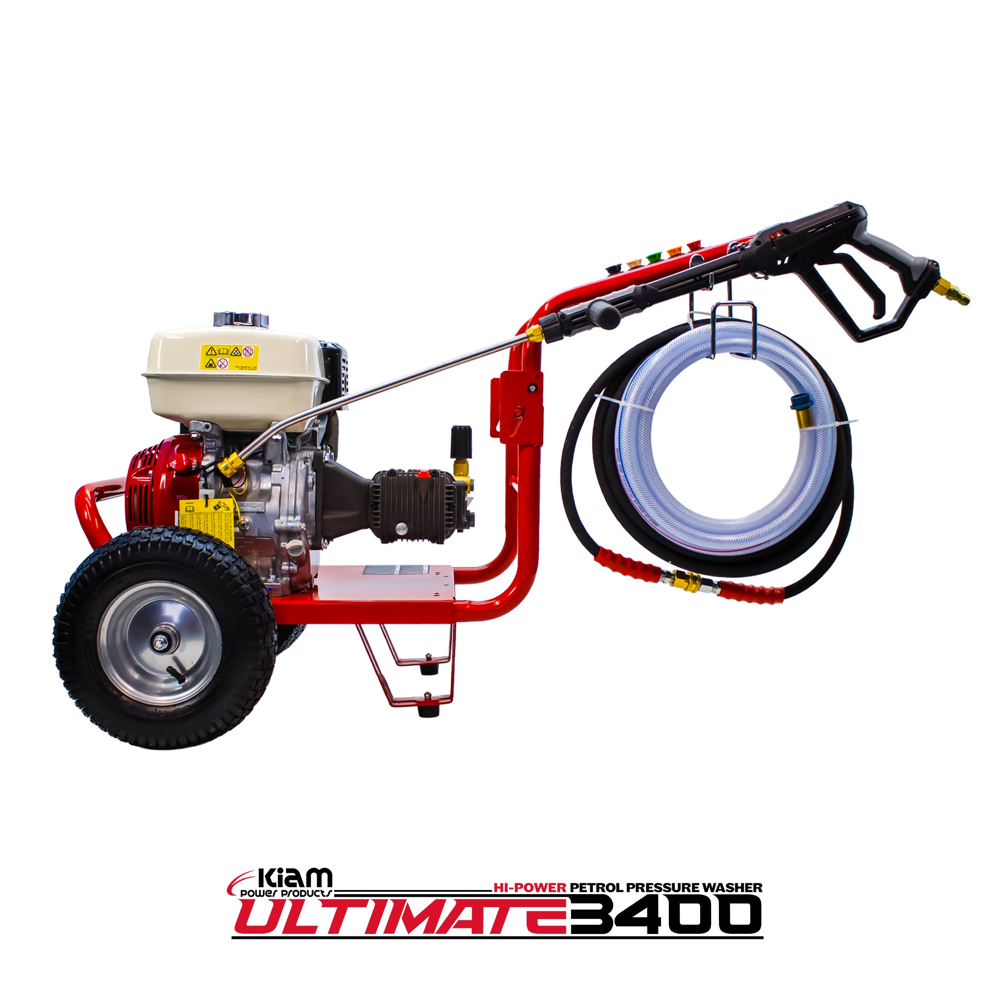 Kiam 3400P Petrol Pressure Washer Honda GX270 Engine 3400 PSI 15 LPM - side view