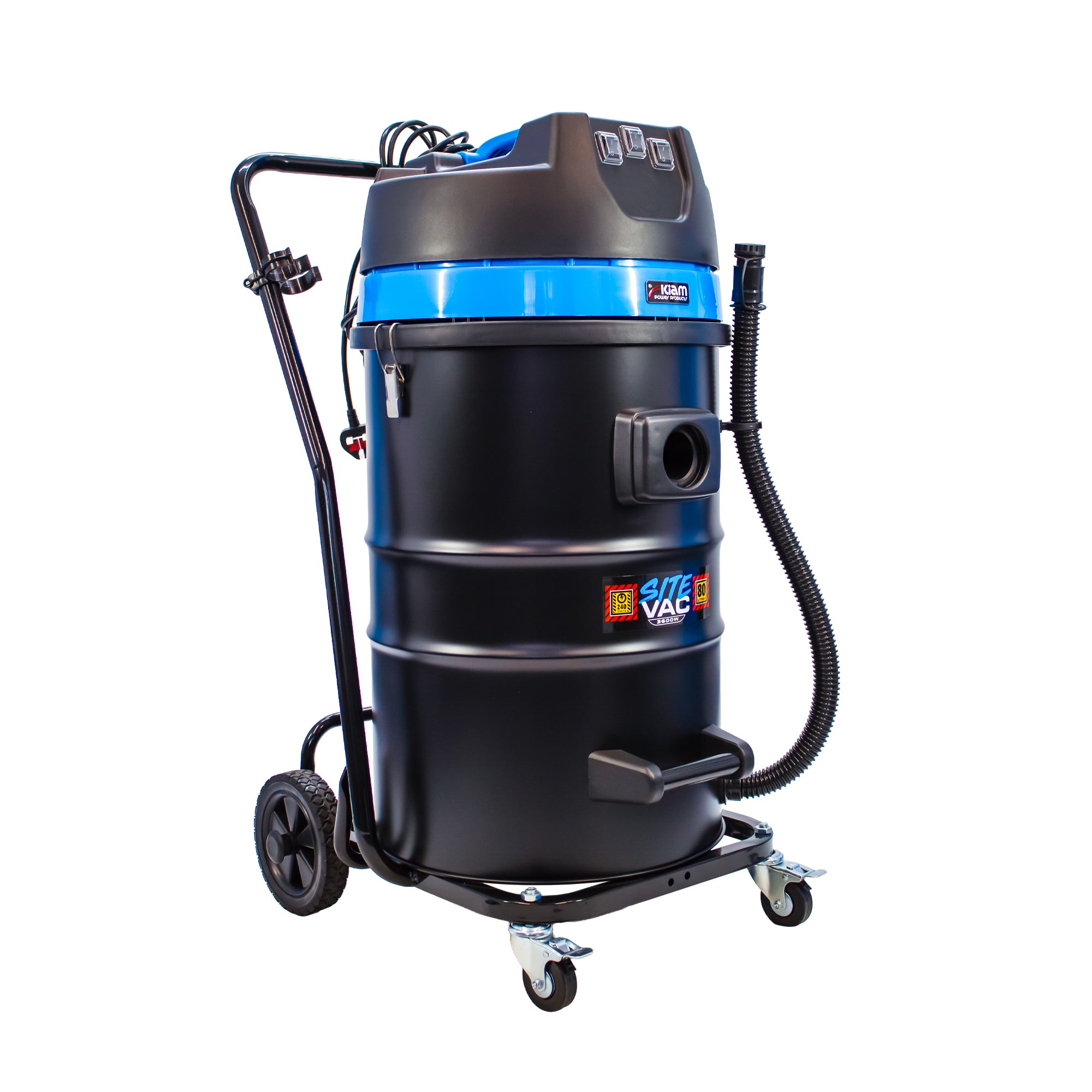 Kiam SiteVac KV80-3 3600W Triple Motor Industrial Wet and Dry Vacuum Cleaner (Car wash / Gutter Cleaning)