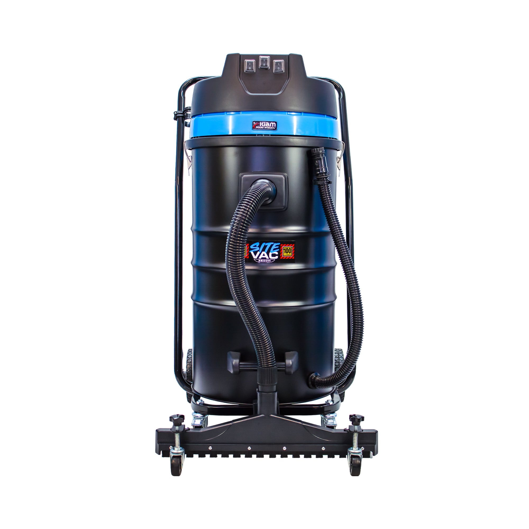 SiteVac® KV100-3F – Triple Motor Warehouse Vacuum (3600W) with Front-Mounted Squeegee