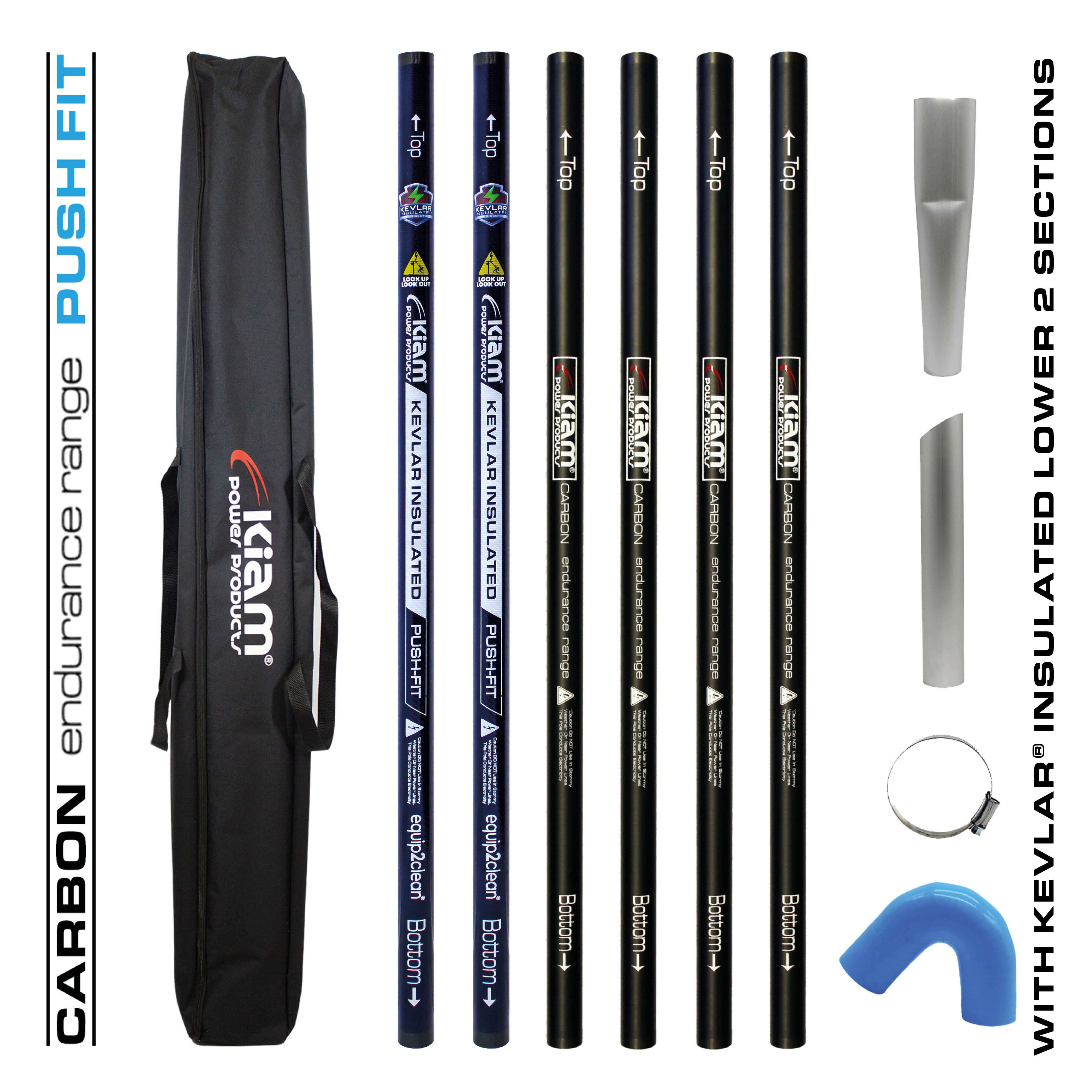 CARBON Fibre Endurance Range Push-fit Gutter Vacuum Pole Kit (51mm Diameter) 20ft-40ft Kits - image 13