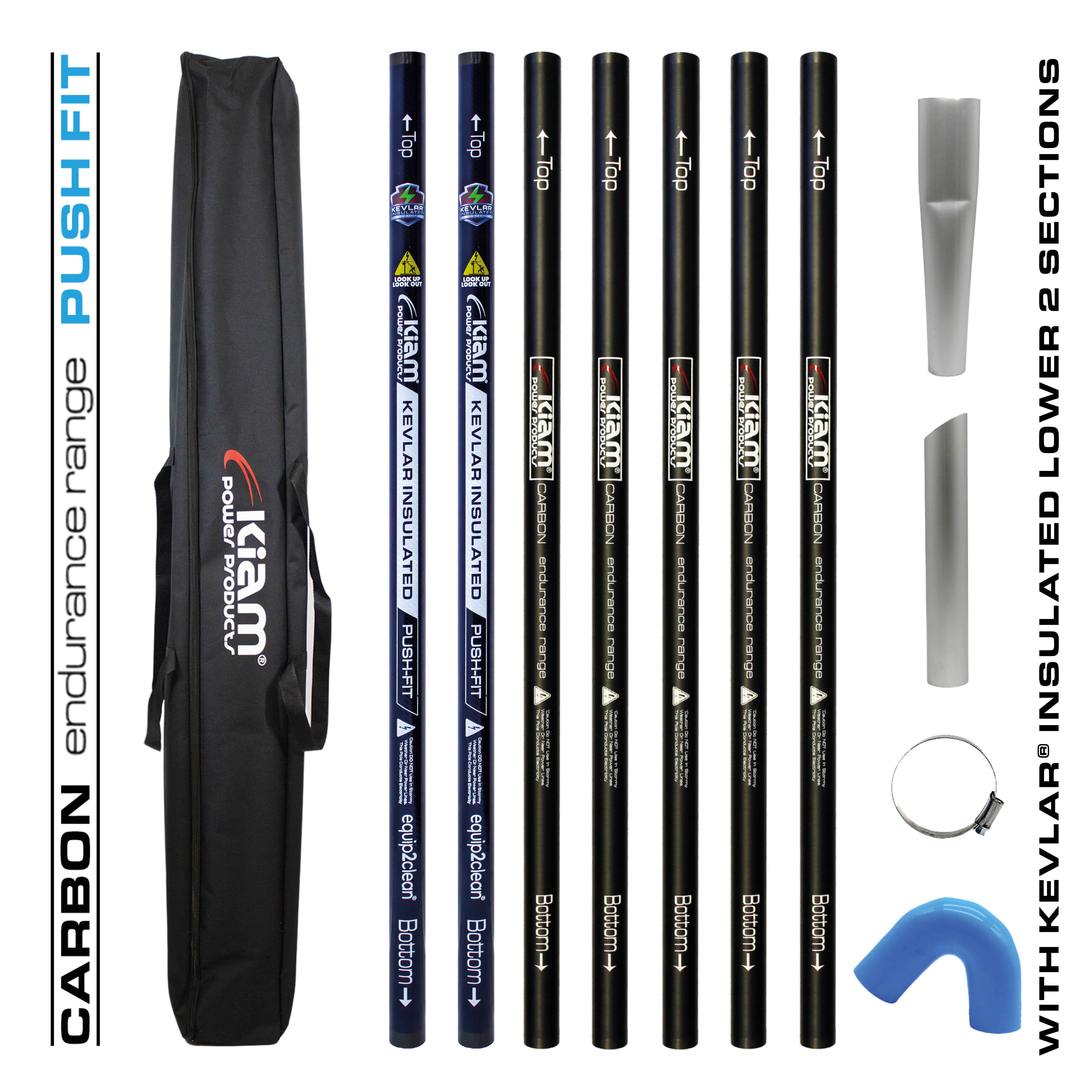 CARBON Fibre Endurance Range Push-fit Gutter Vacuum Pole Kit (51mm Diameter) 20ft-40ft Kits - image 14