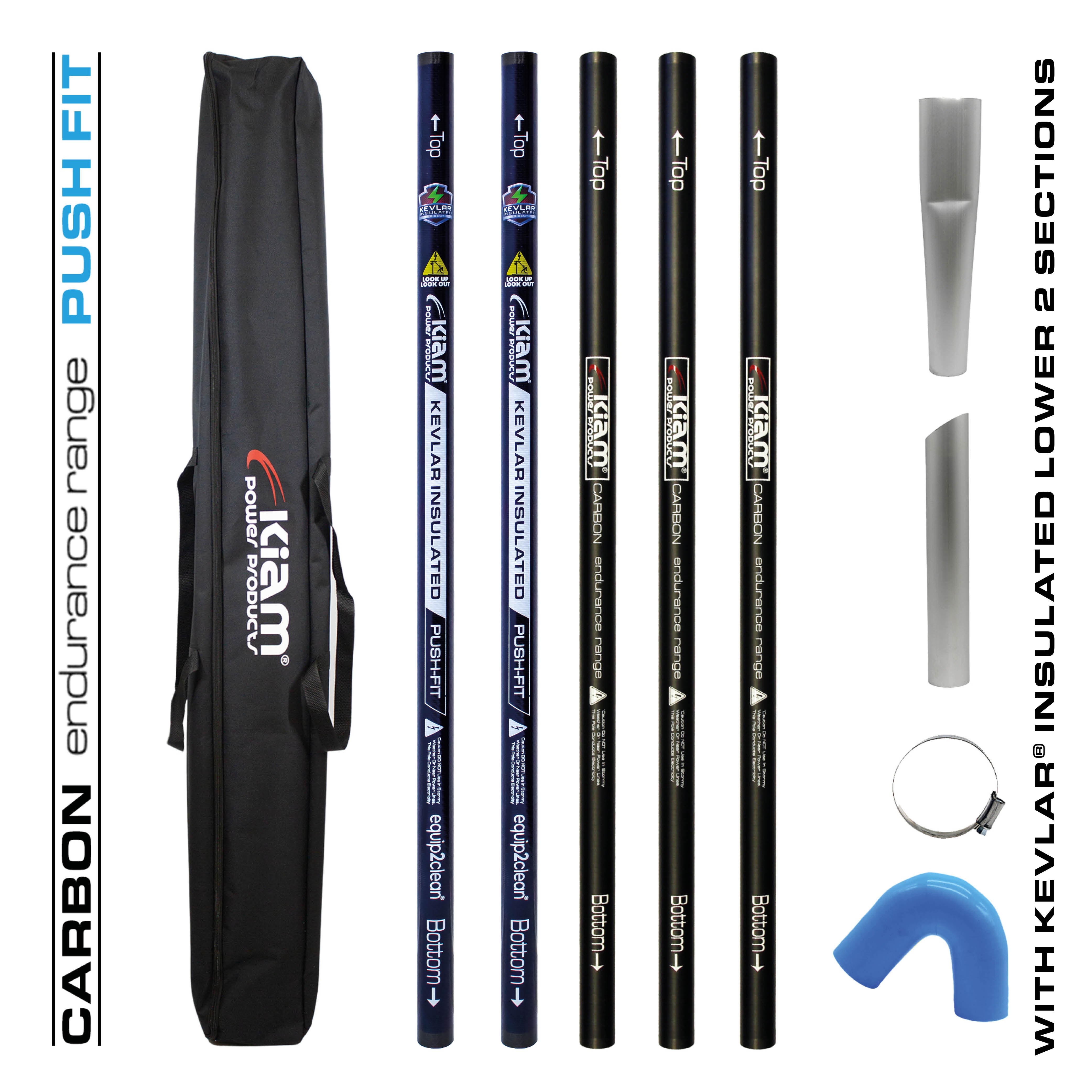 CARBON Fibre Endurance Range Push-fit Gutter Vacuum Pole Kit (51mm Diameter) 20ft-40ft Kits - image 12