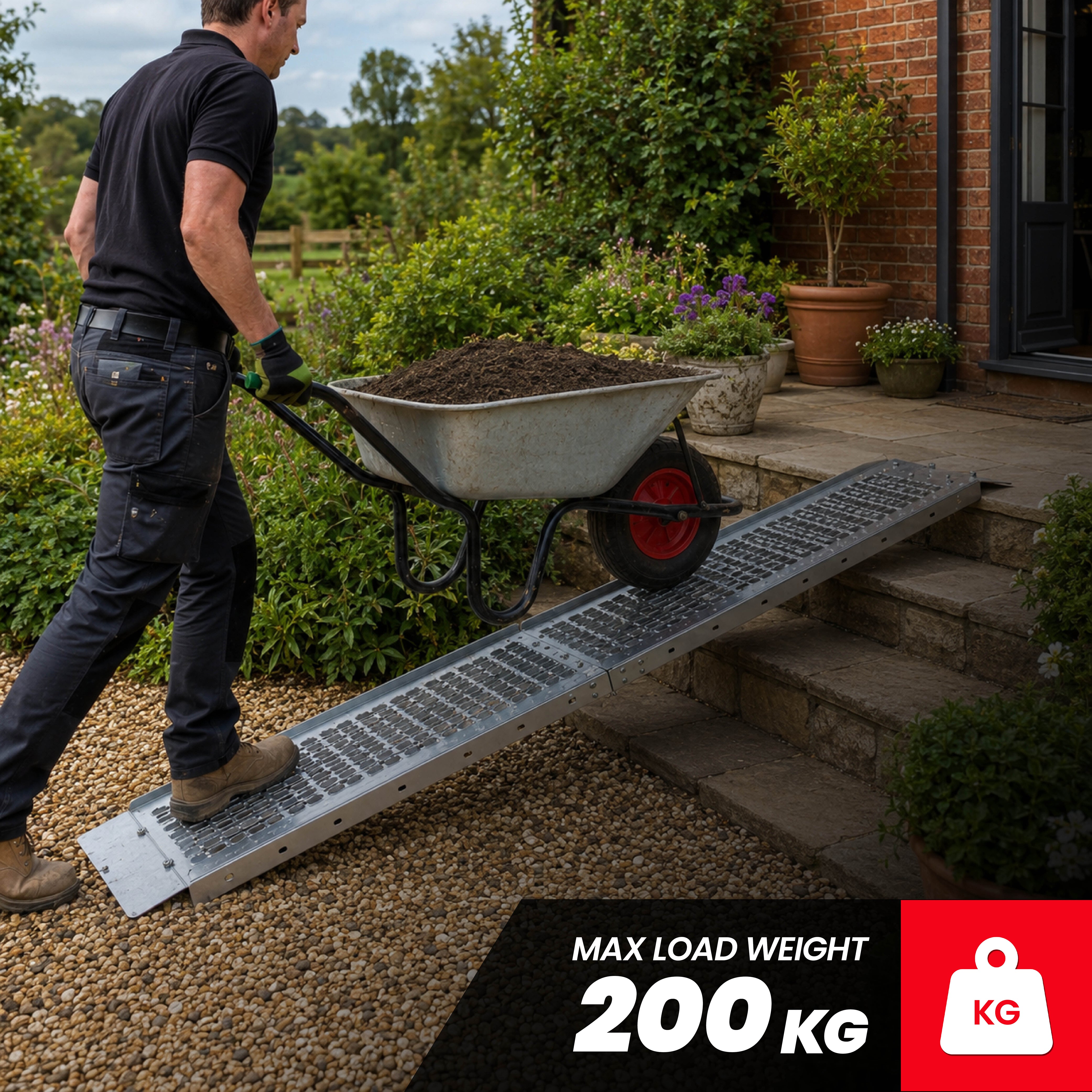 Folding Ramp Twinpack 180cm (folds to 90cm) for Motorcycles, Motorbikes, Wheelchairs, Mobility Scooter (200kg Load)