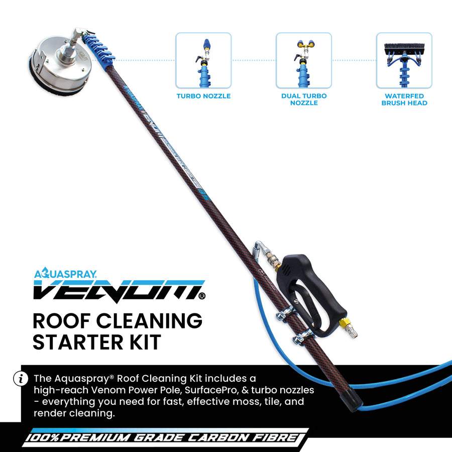 Roof cleaning Starter Package - Venom Power Pole + Surfacepro + Turbo Nozzle