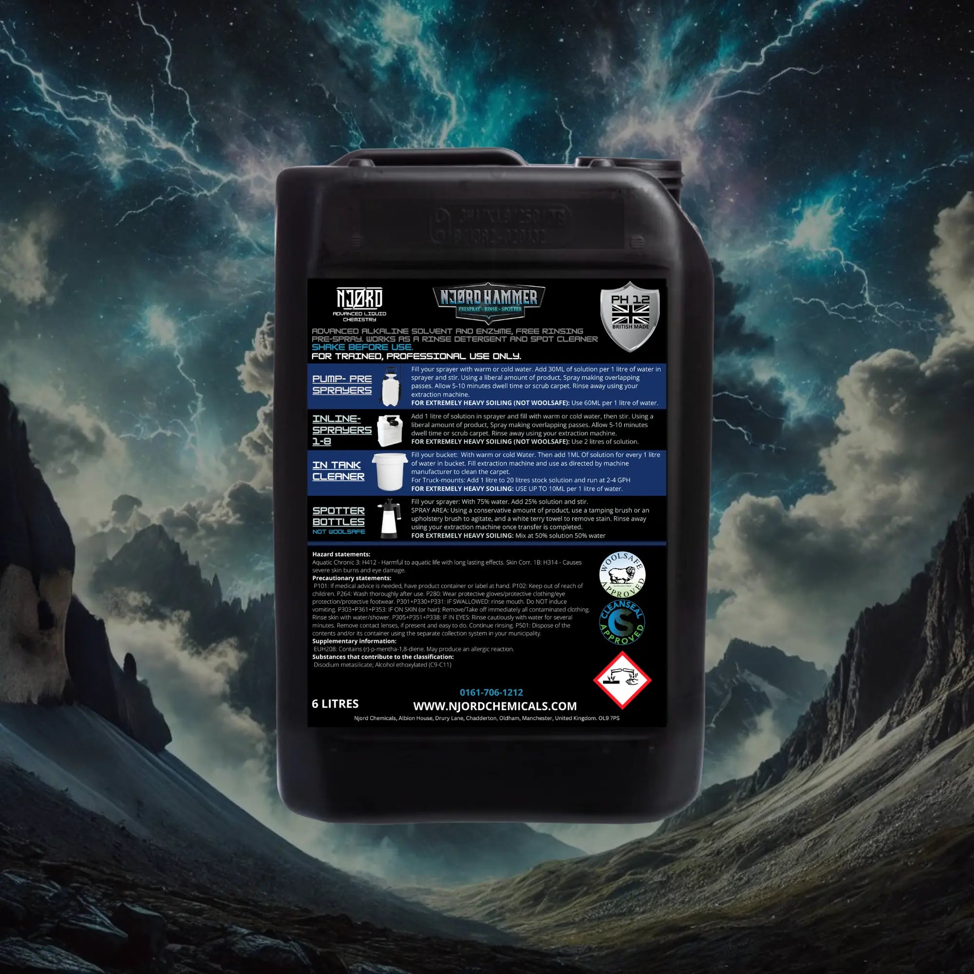 NJORD HAMMER Professional Alkaline Carpet & Upholstery Cleaner - additional view