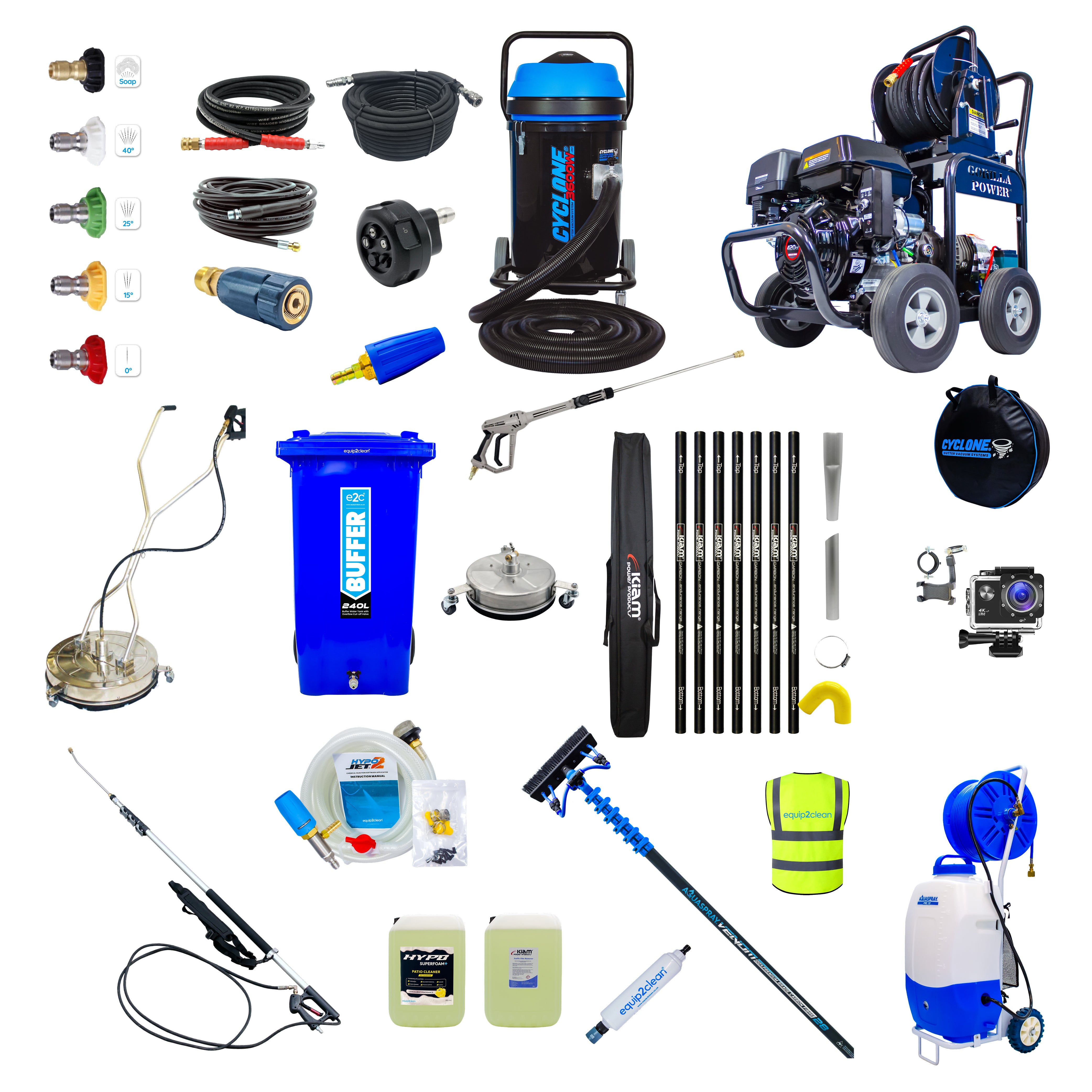 SILVER Exterior Cleaning Business Start-Up Package - Pressure washing, Gutter, Window, Roof cleaning equipment