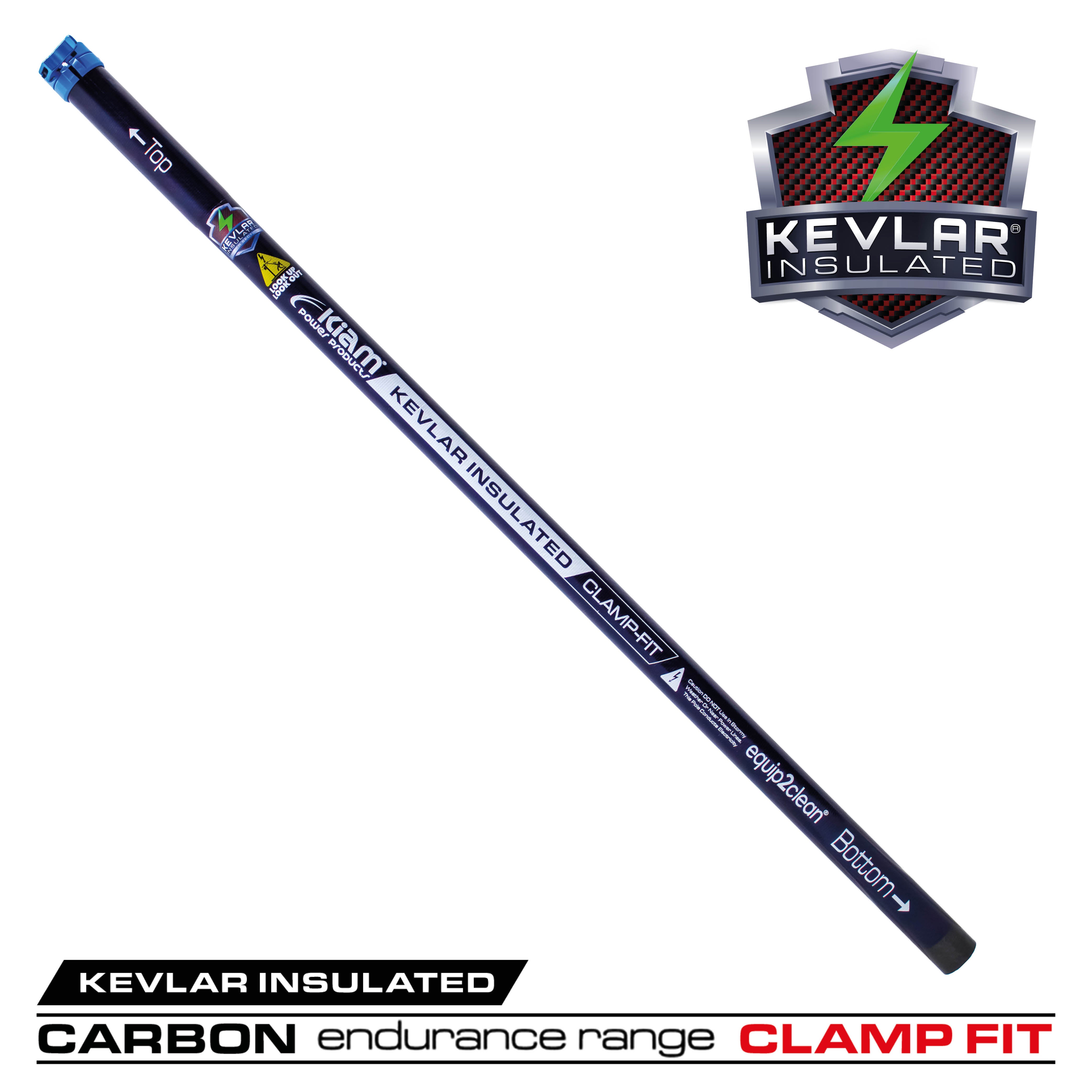 Kevlar Weave Carbon Fibre Clamped Gutter vacuum pole (51mm Diameter)