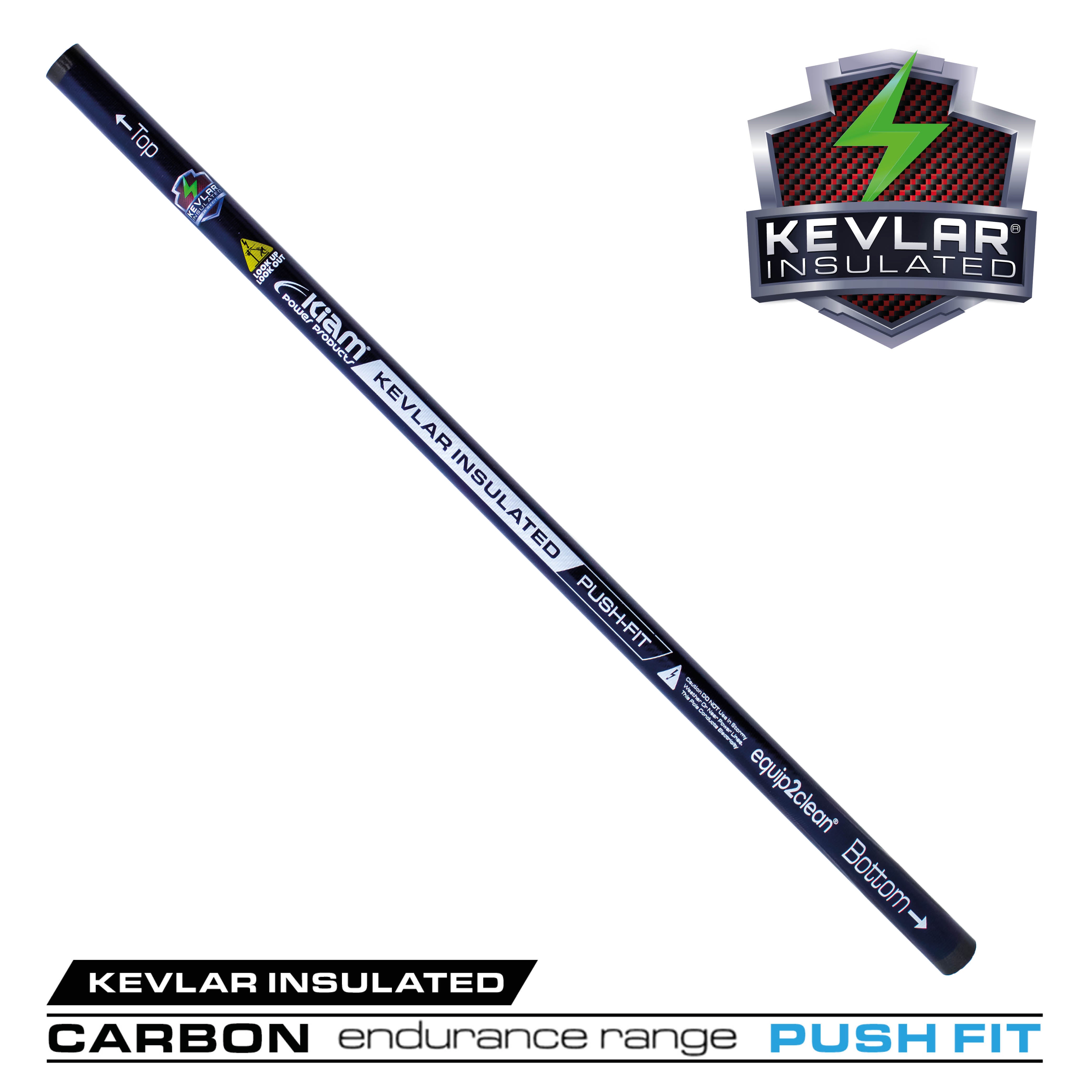 Kevlar Weave Carbon Fibre Push-Fit Gutter Vacuum Pole (51mm Diameter)