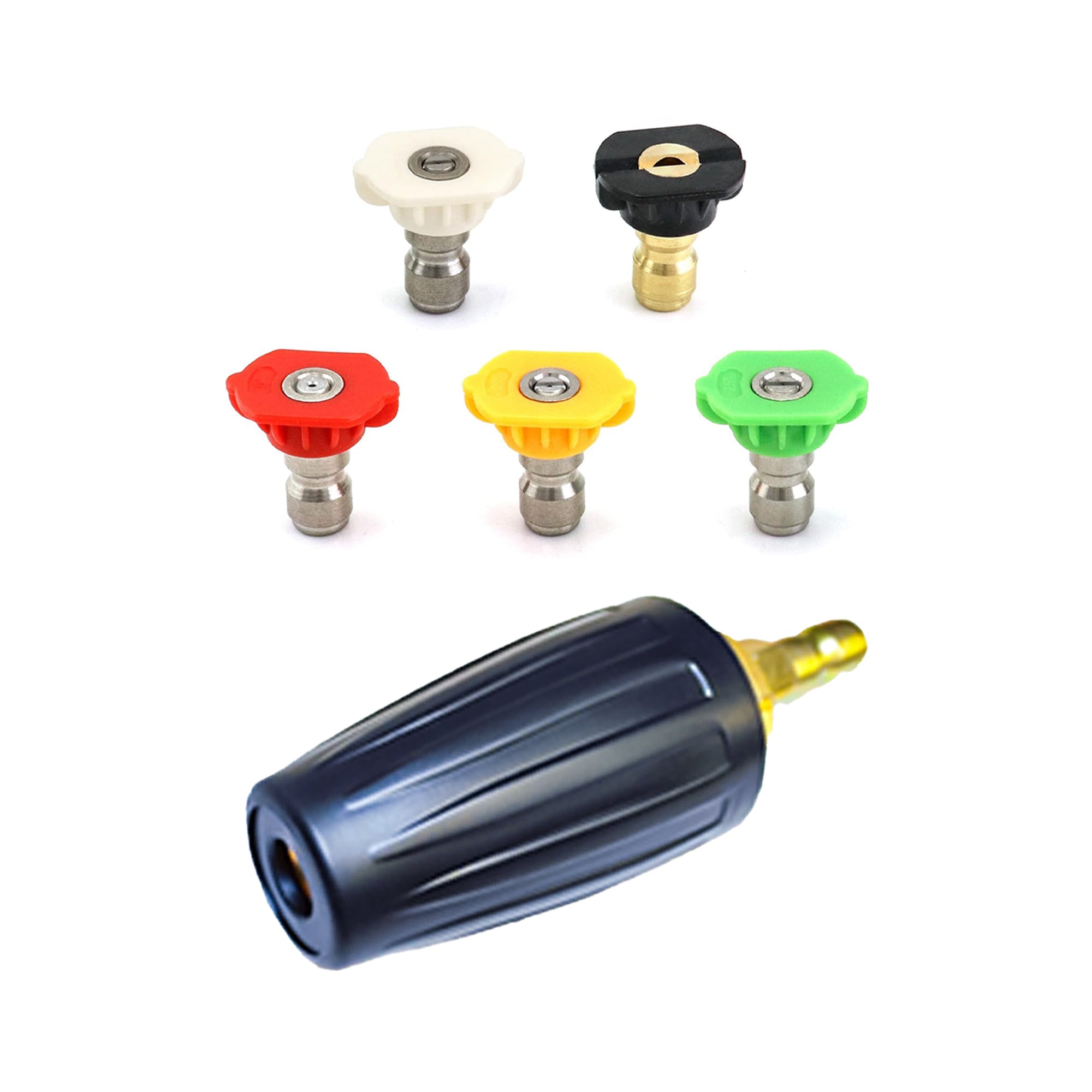 Turbo Nozzle plus 5 High Pressure Nozzle Jets Quick Release 0° / 15° / 25° / 40° / 65°