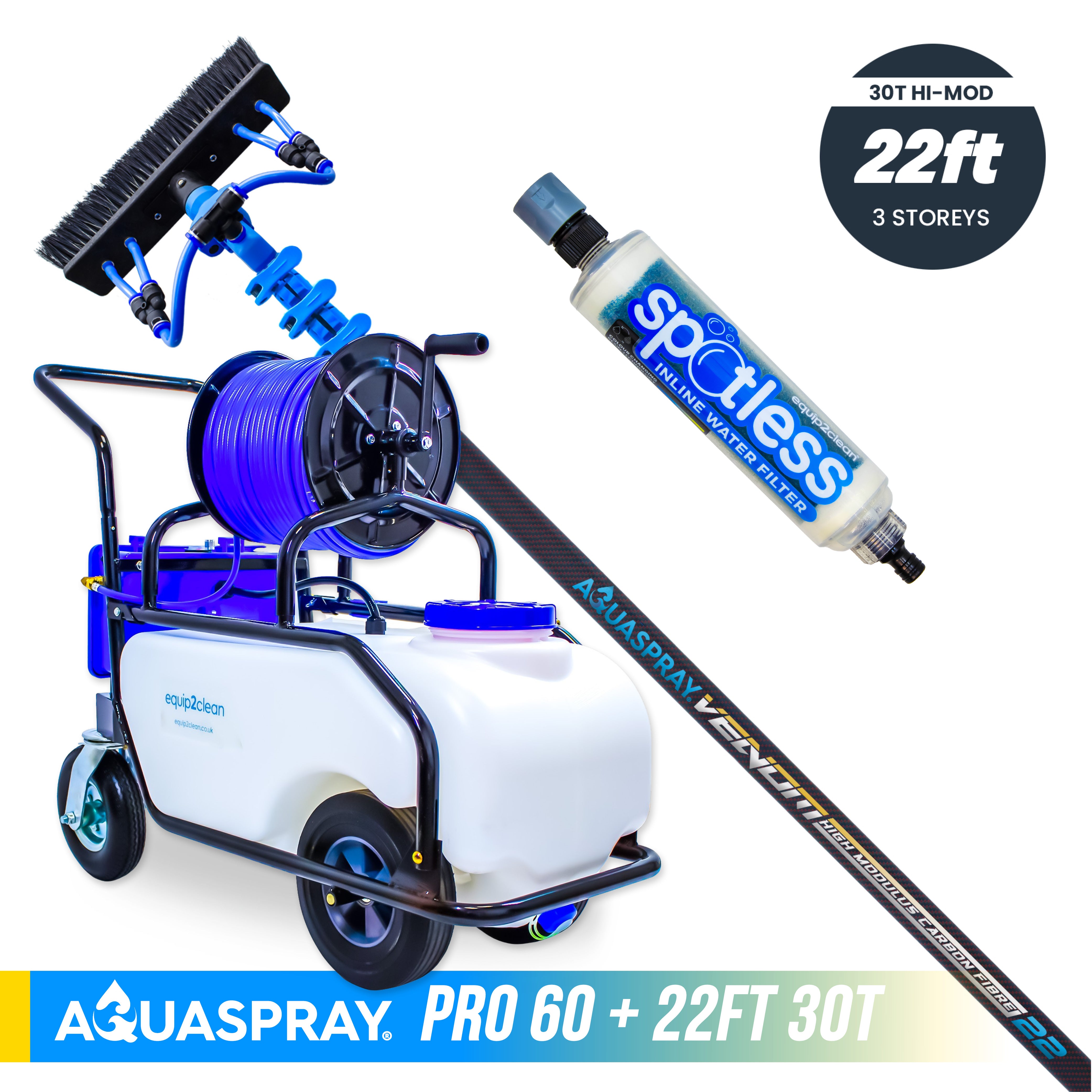 Aquaspray® Venom High-Mod Carbon Fibre Water-Fed Pole & Spray Tank Pack | 22ft–50ft