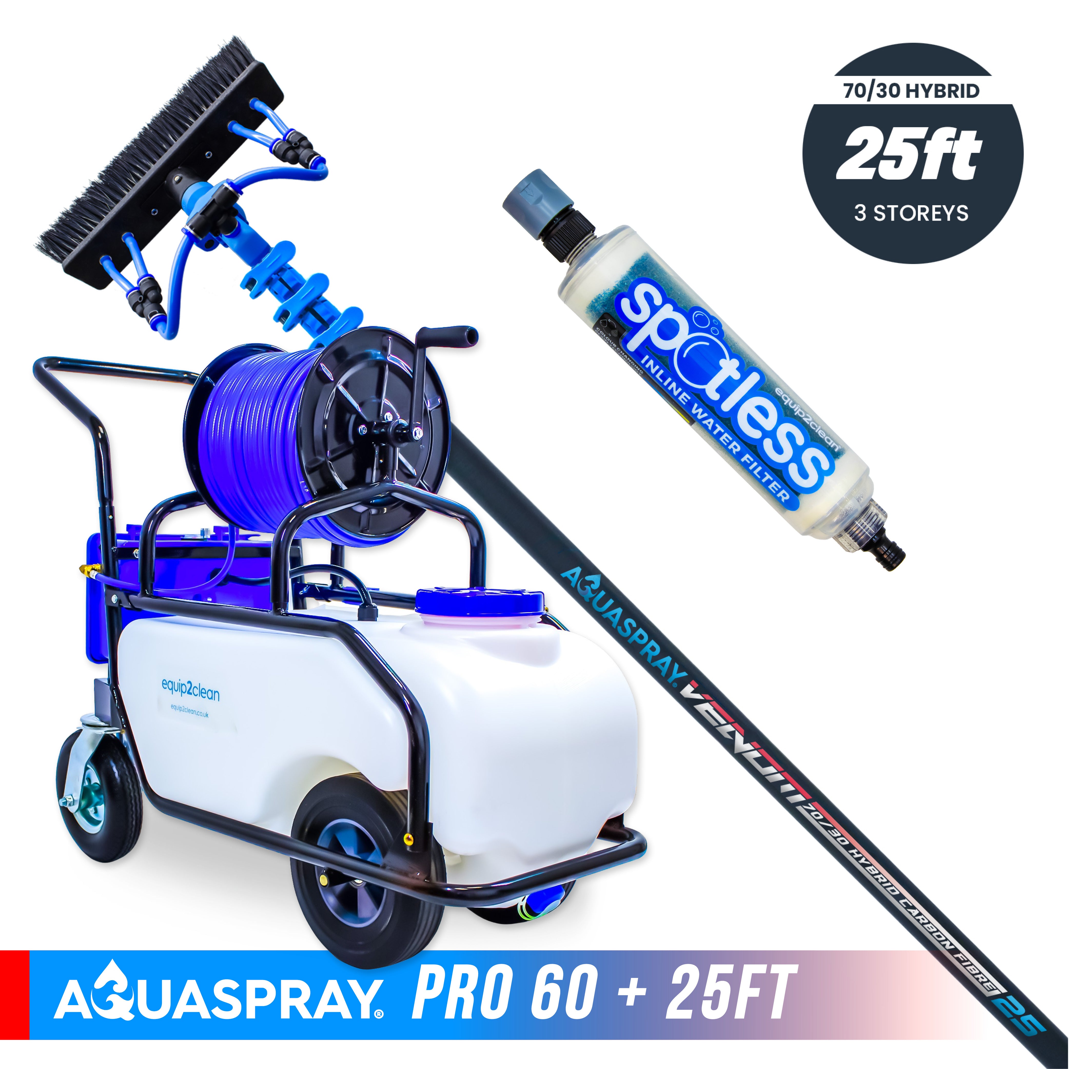 Aquaspray® Venom 70/30 Hybrid Water-Fed Pole & Spray Tank Pack | 25ft–30ft