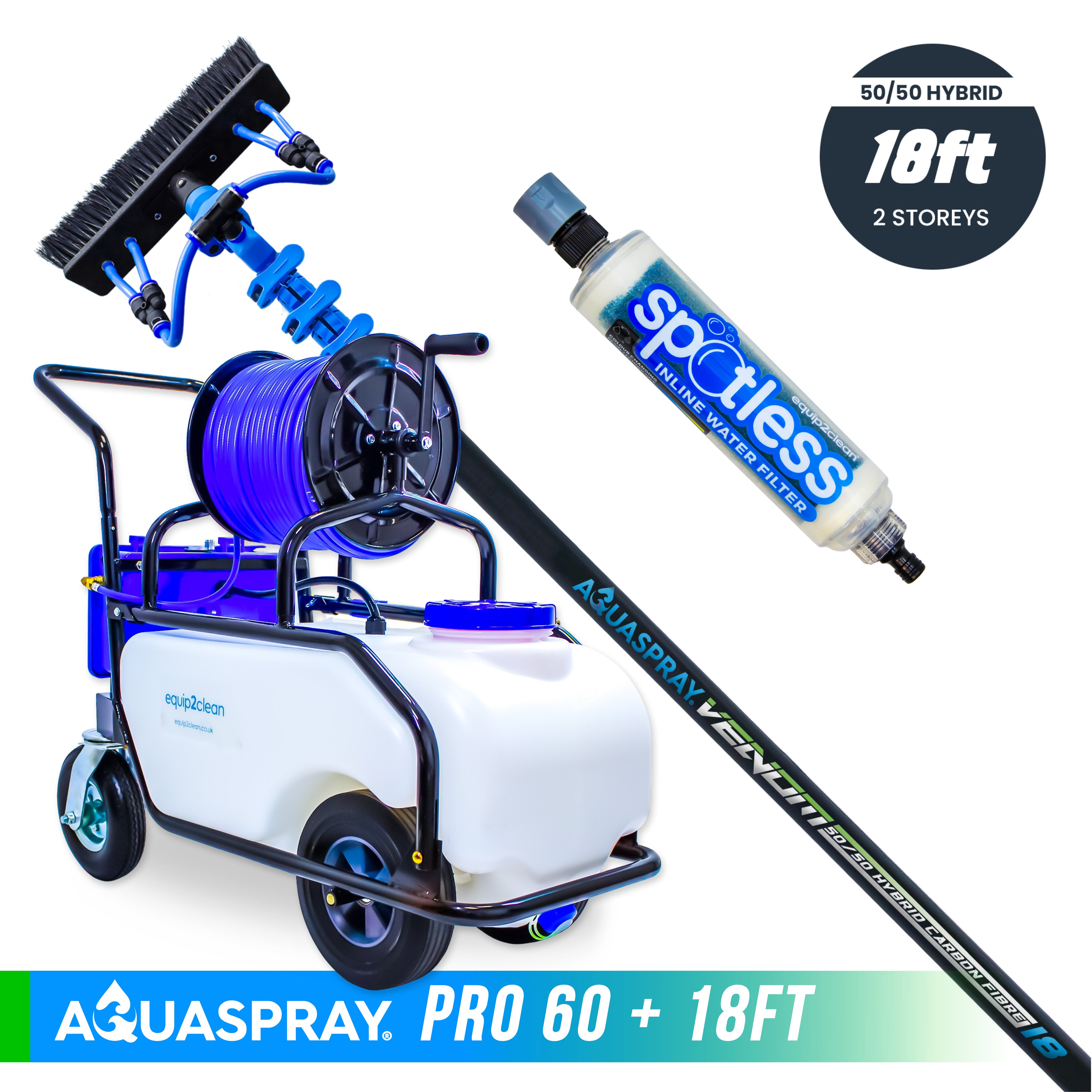 Aquaspray® Venom 50/50 Hybrid Water-Fed Pole & Spray Tank Pack | 18ft–30ft