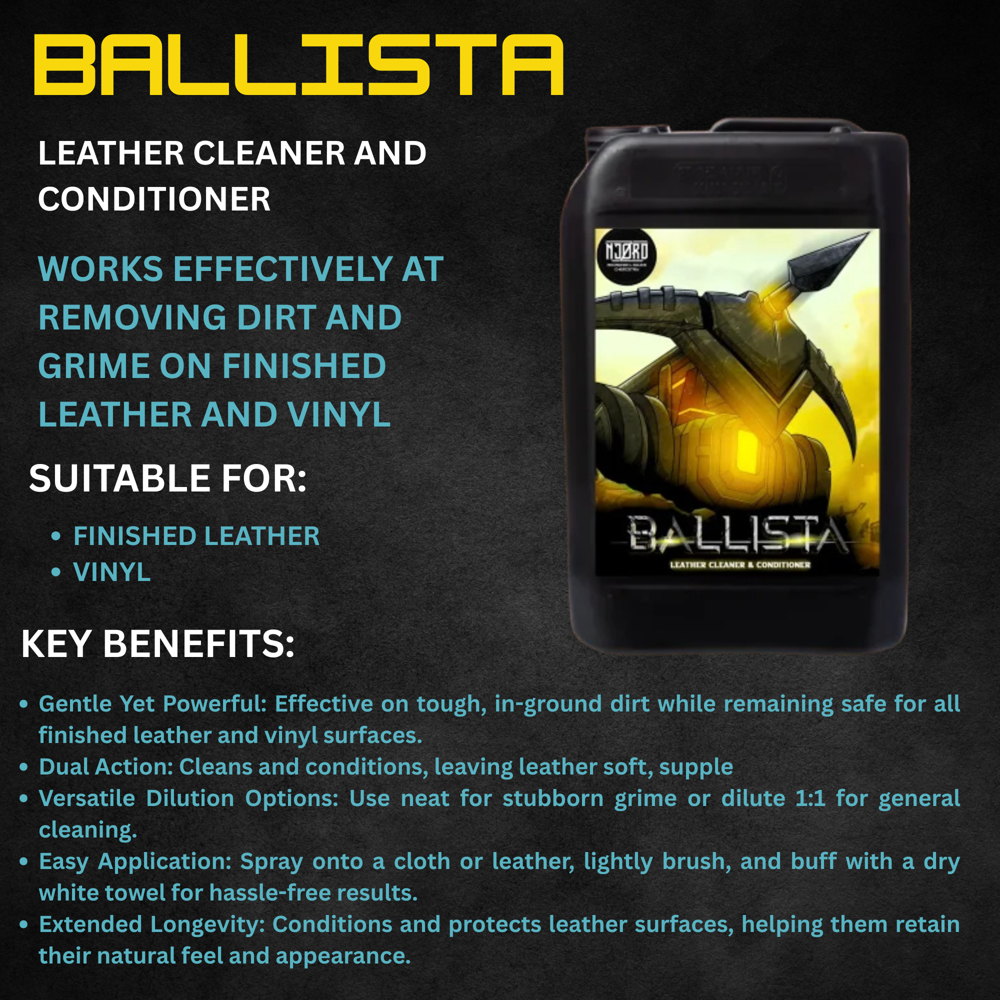 BALLISTA Professional Leather & Vinyl Cleaner - detail view
