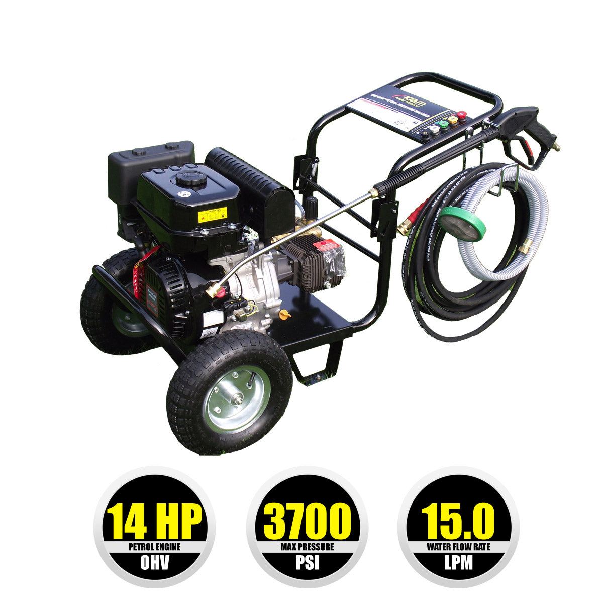Grade A Kiam KM3700P Petrol High Pressure Washer Jet Cleaner (14HP)