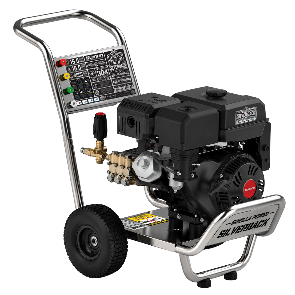 SILVERBACK 15 LPM 250 Bar Petrol Pressure Washer | AR Pump | Electric Start