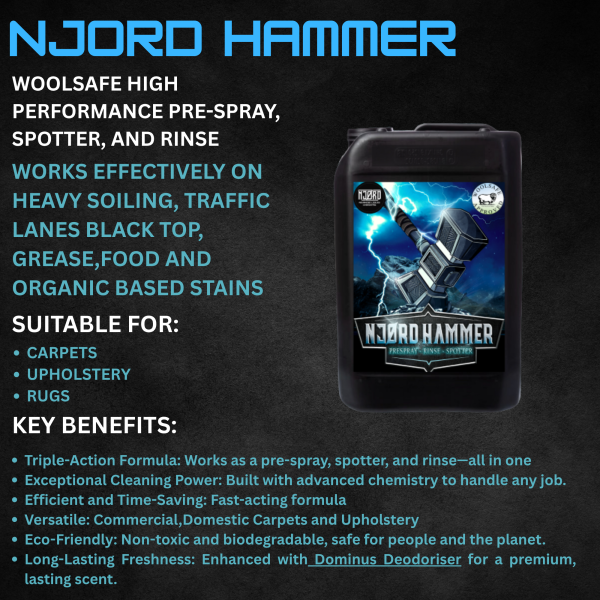 NJORD HAMMER Professional Alkaline Carpet & Upholstery Cleaner - detail view