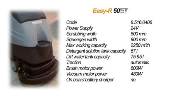 Lavor SCL Easy-R 50 BT Walk-Behind Scrubber-Dryer - accessories included